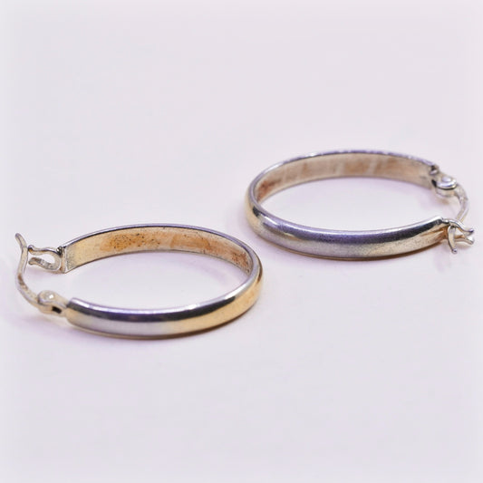 0.75”, vermeil gold over sterling silver loop earrings, minimalist, 925 hoops