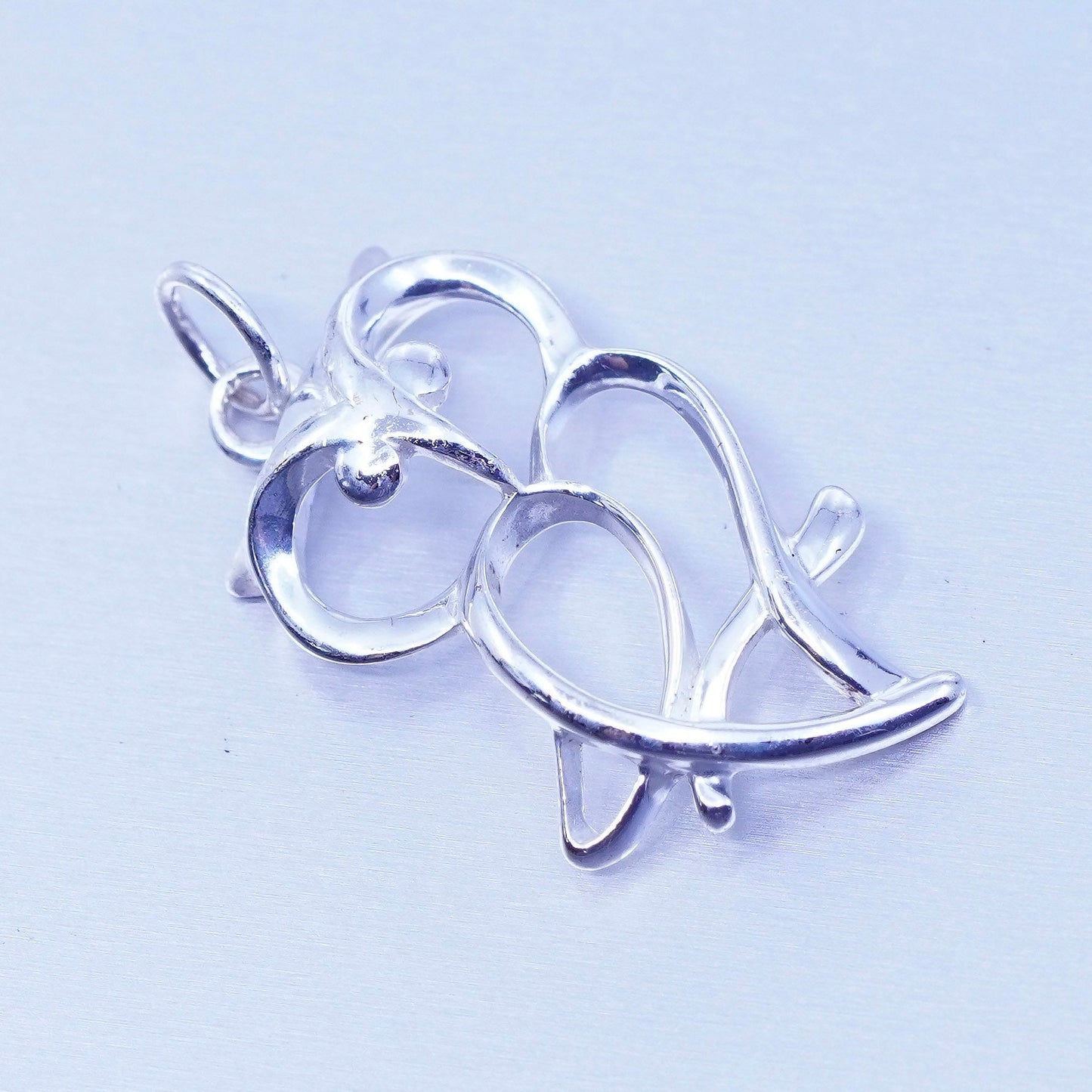 Vintage sterling 925 silver handmade owl Halloween pendant charm