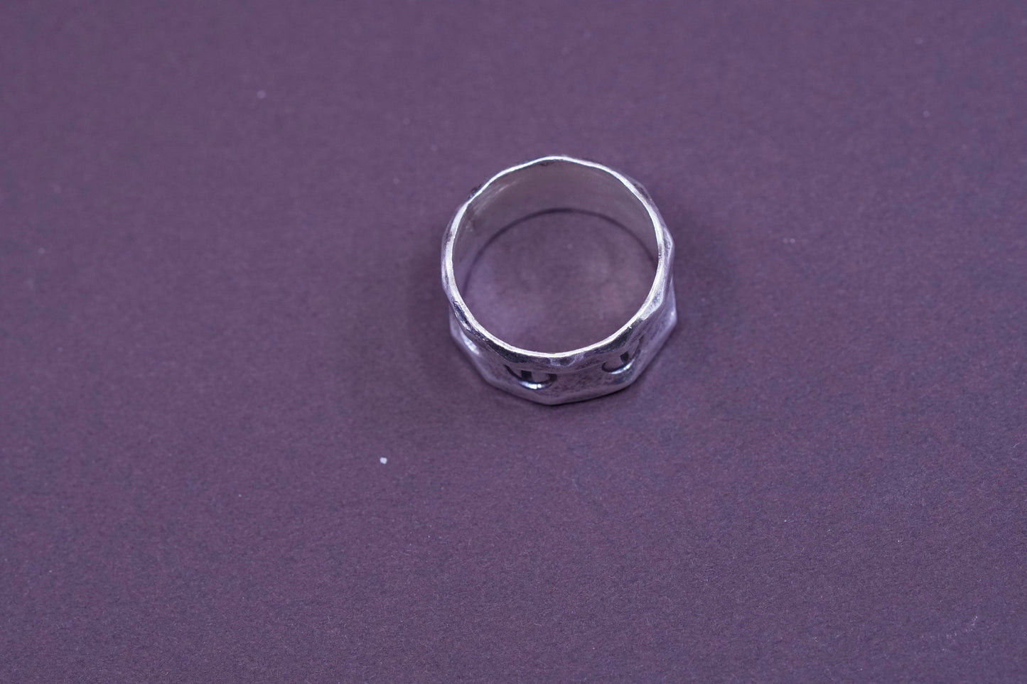 Size 7.5, vintage Sterling silver handmade ring, 925 ribbed men’s band