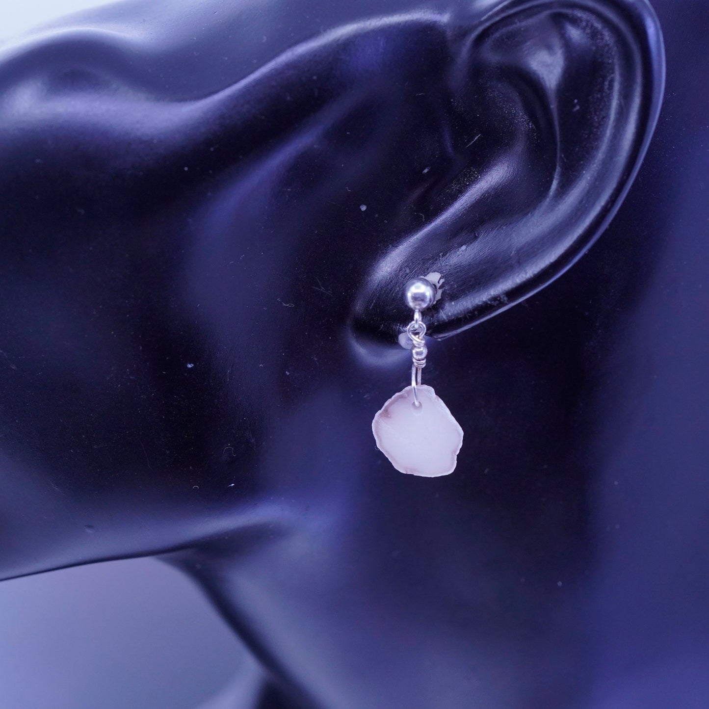 Vintage Sterling 925 silver earrings with agate