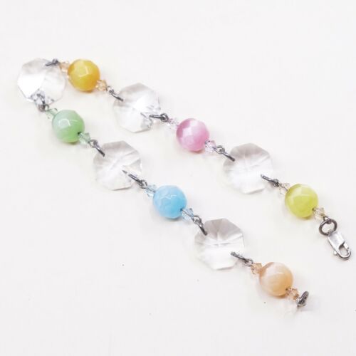 8.25”, Mexico Sterling 925 Silver Handmade Bead Bracelet, Tiger’s Eye beads
