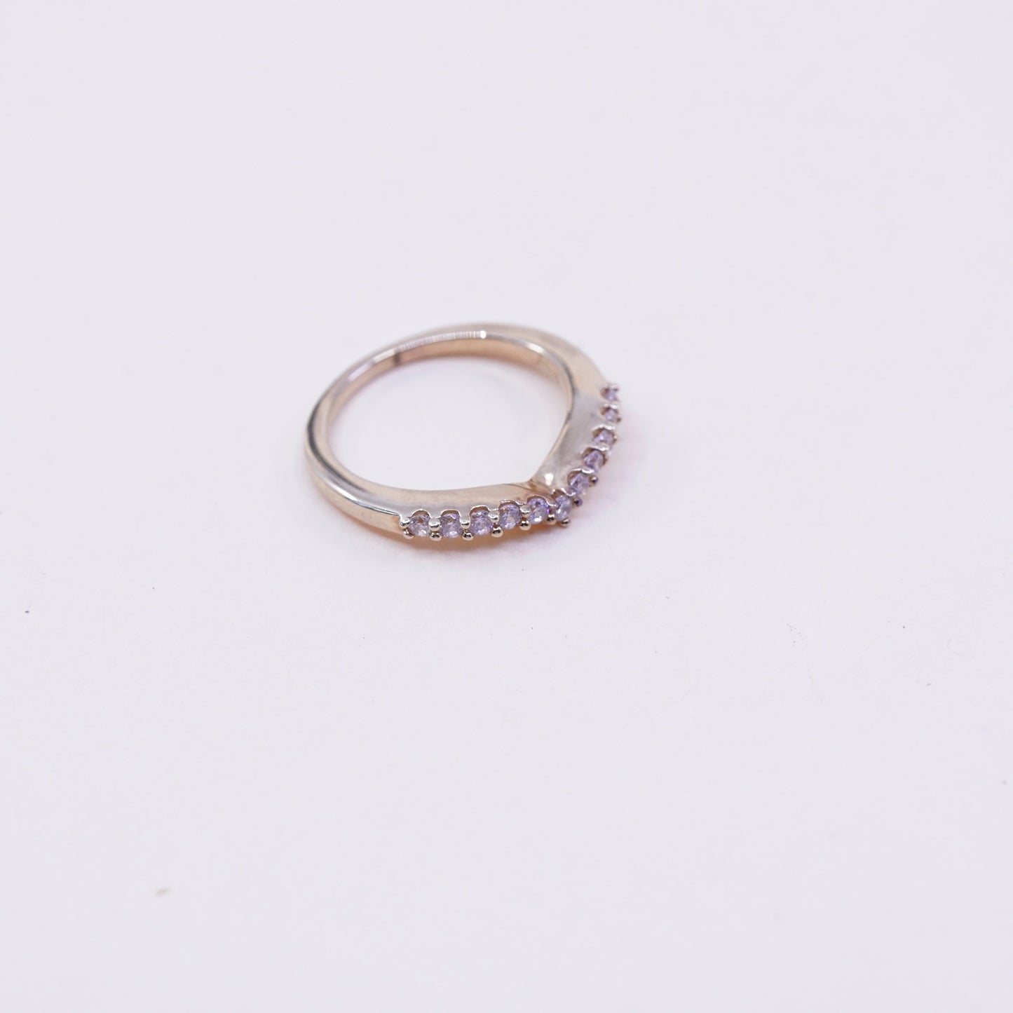 Size 5, vermeil rose gold over Sterling silver ring, 925 band cluster Cz
