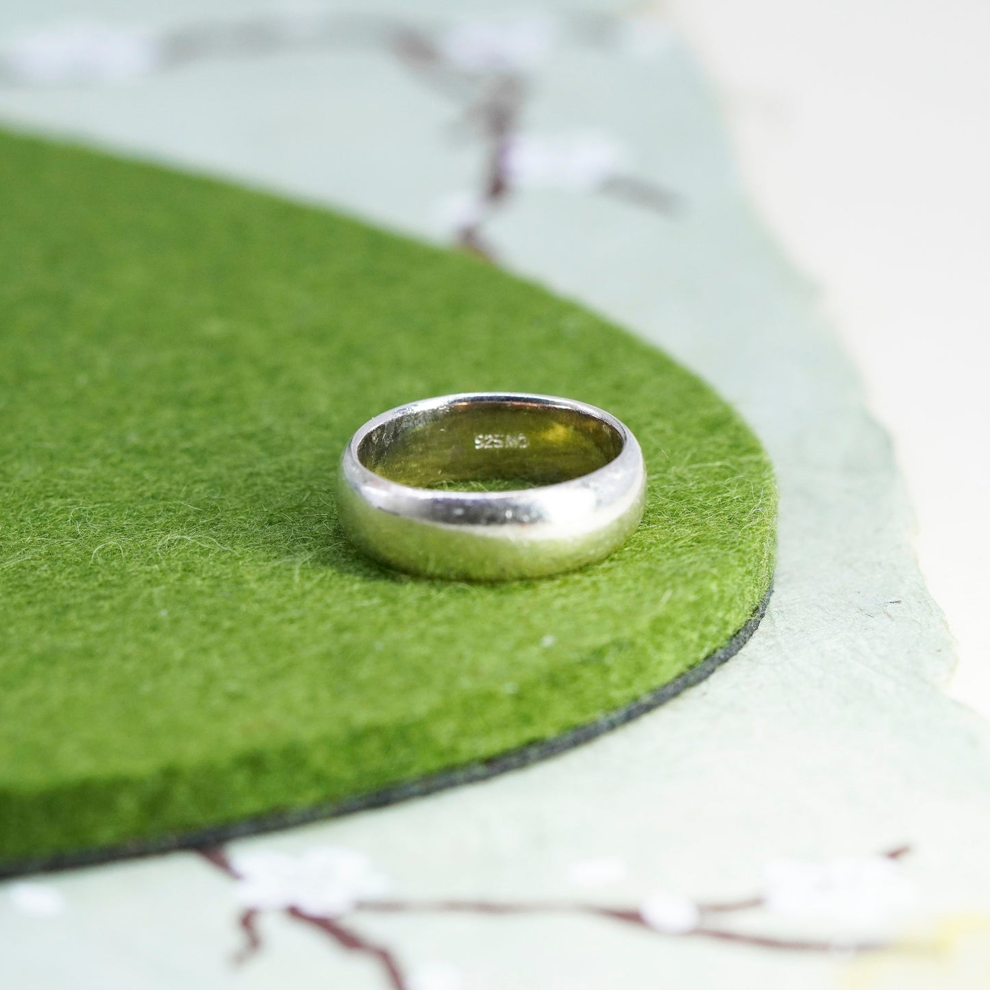 Size 8.5, Vintage sterling silver handmade ring, 925 wedding band