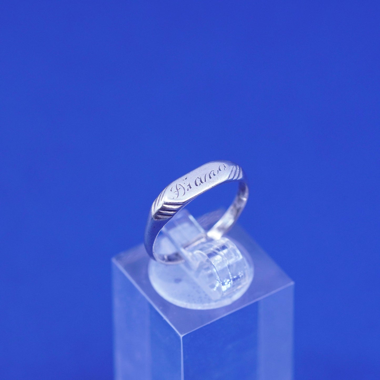Size 6, vintage Sterling silver handmade band, 925 name “Diana” band