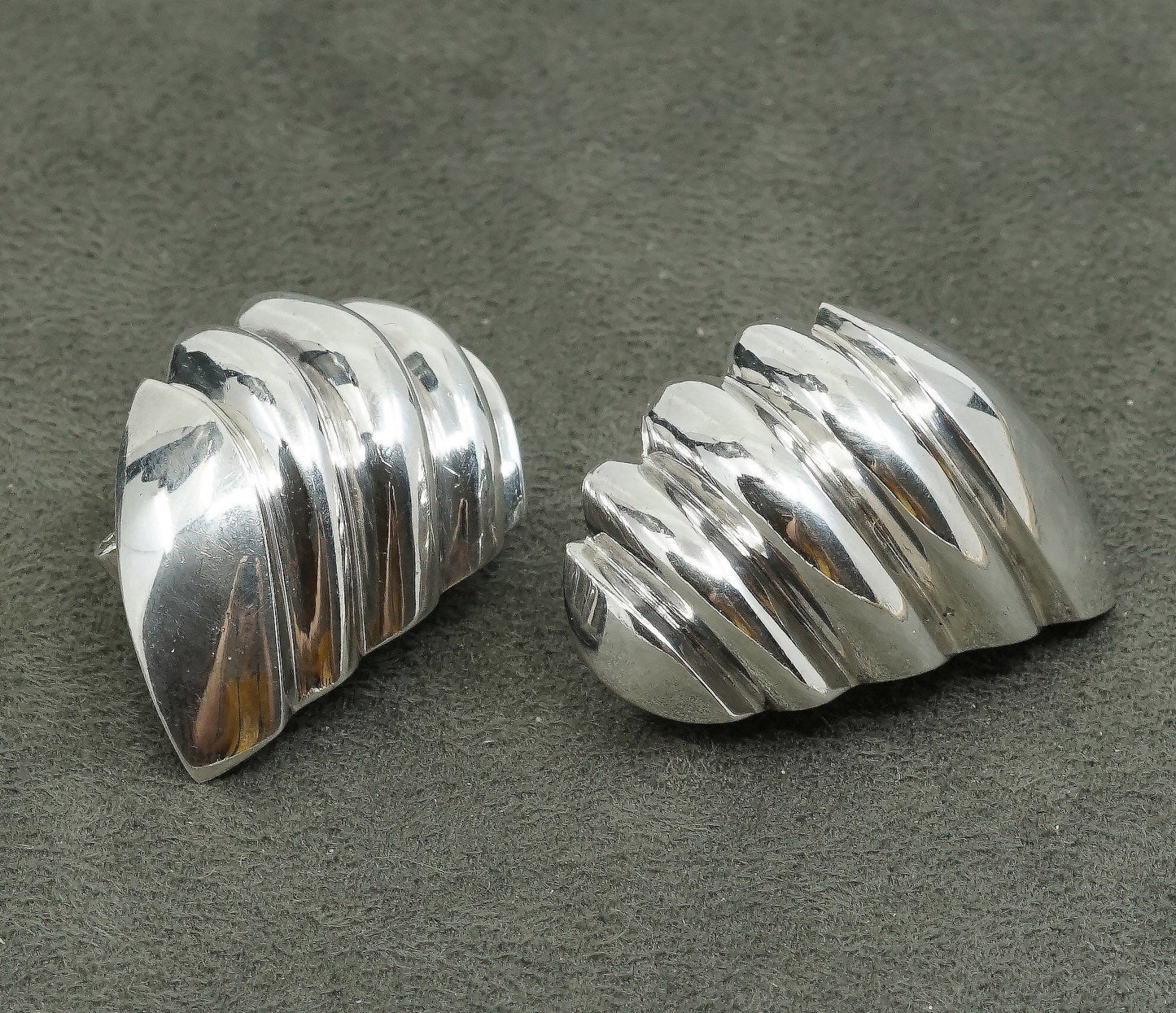 vtg Charles krypell Sterling silver handmade earrings, 925 wings studs