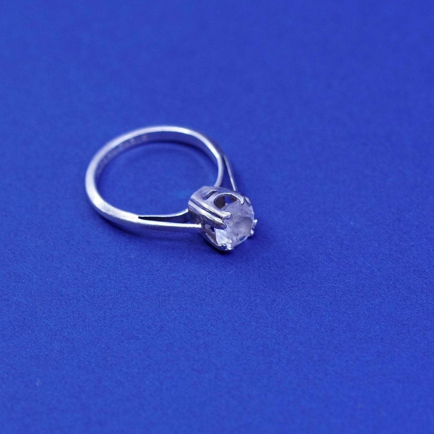 Size 6.75, ESPO sterling 925 silver ring w/ crystal anniversary engagement ring
