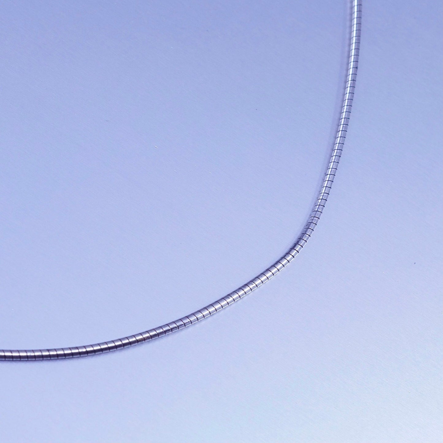20” 1mm, vintage Sterling 925 silver textured snake chain necklace