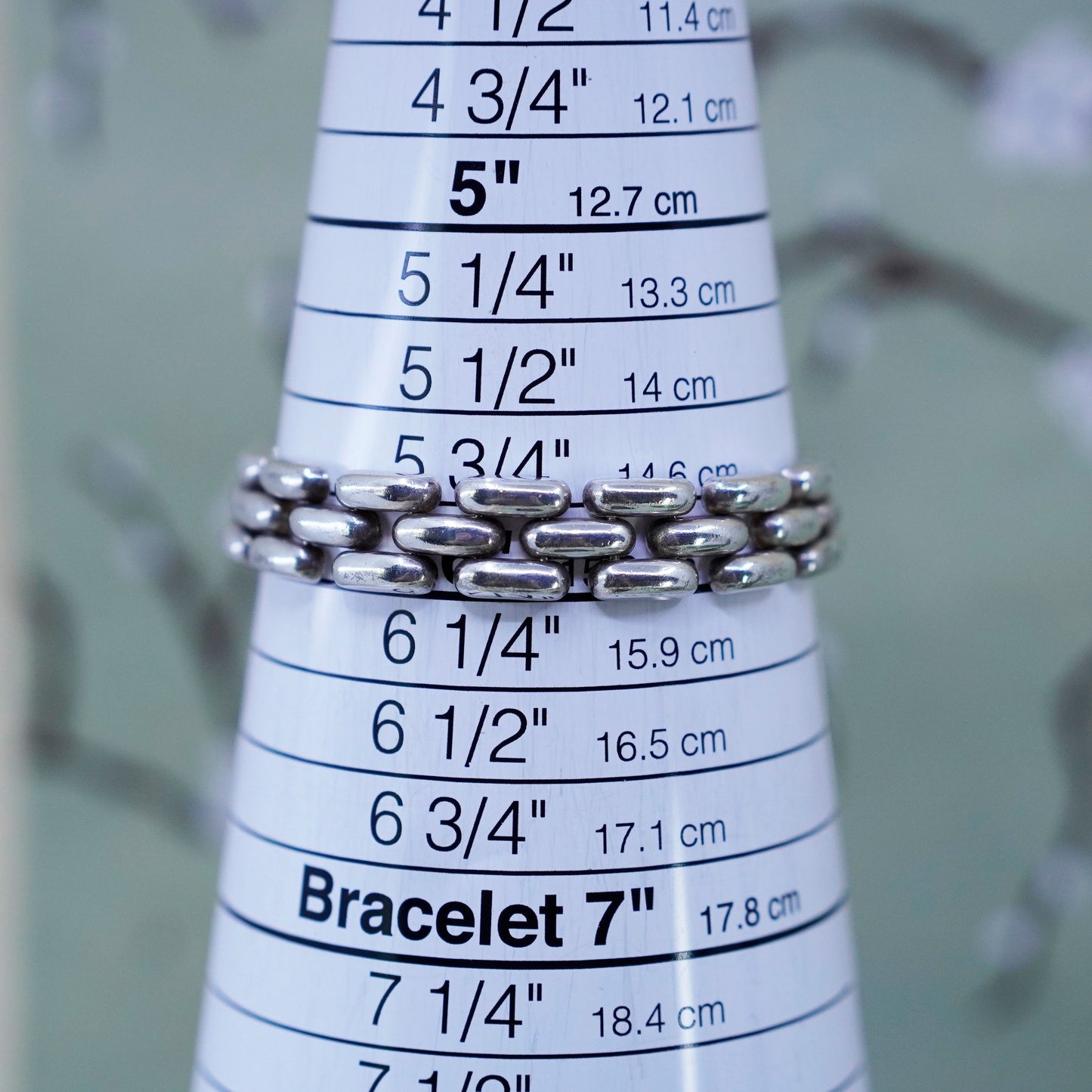 6”, 10mm, Vintage sterling 925 silver bold mens chain bracelet