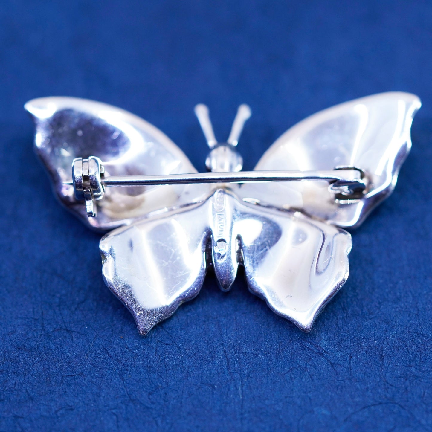 Vintage Italy Sterling silver handmade brooch, 925 enamel butterfly pin