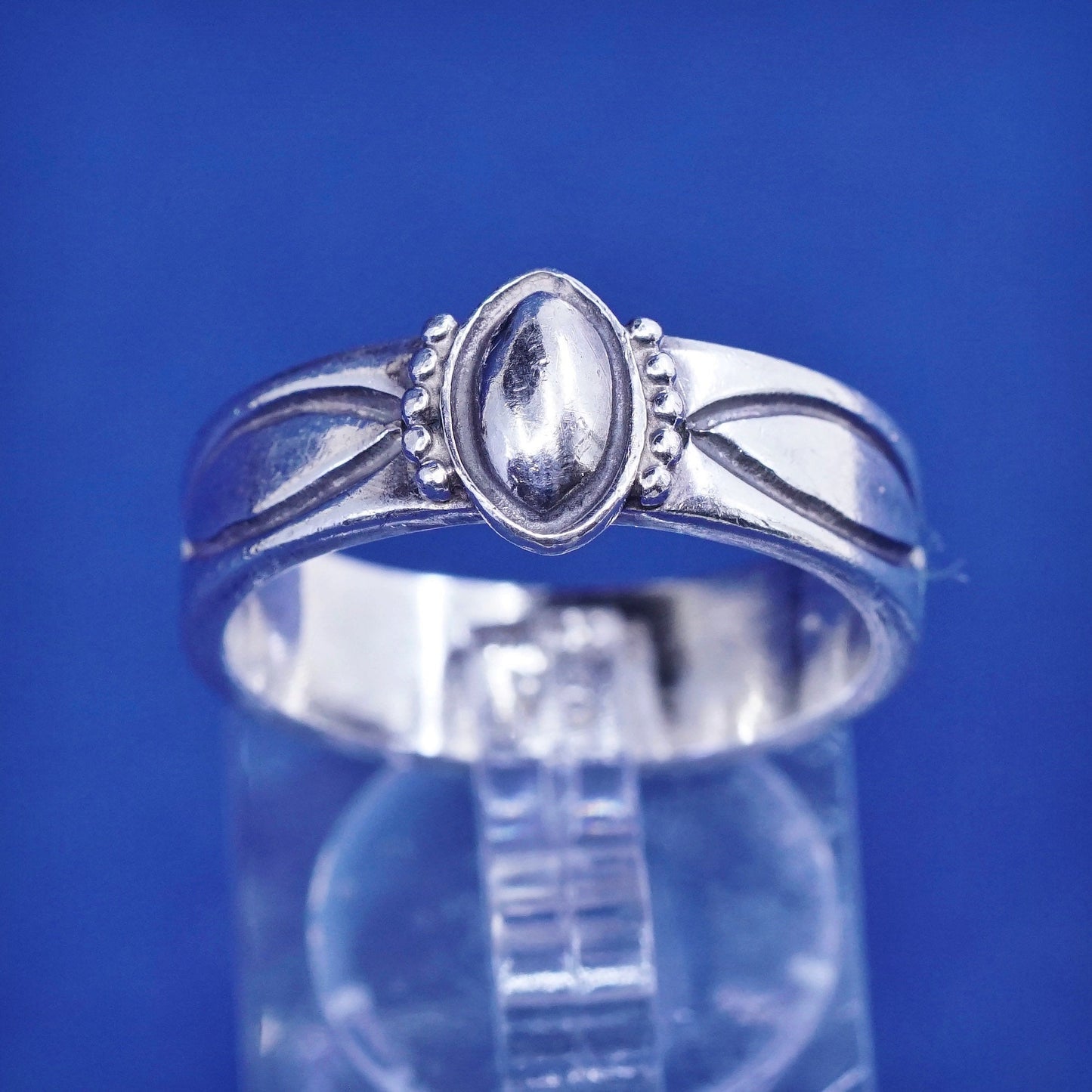 Size 9.25, vtg Sandrick Ahowenew Sterling silver handmade ring, hopi 925 band