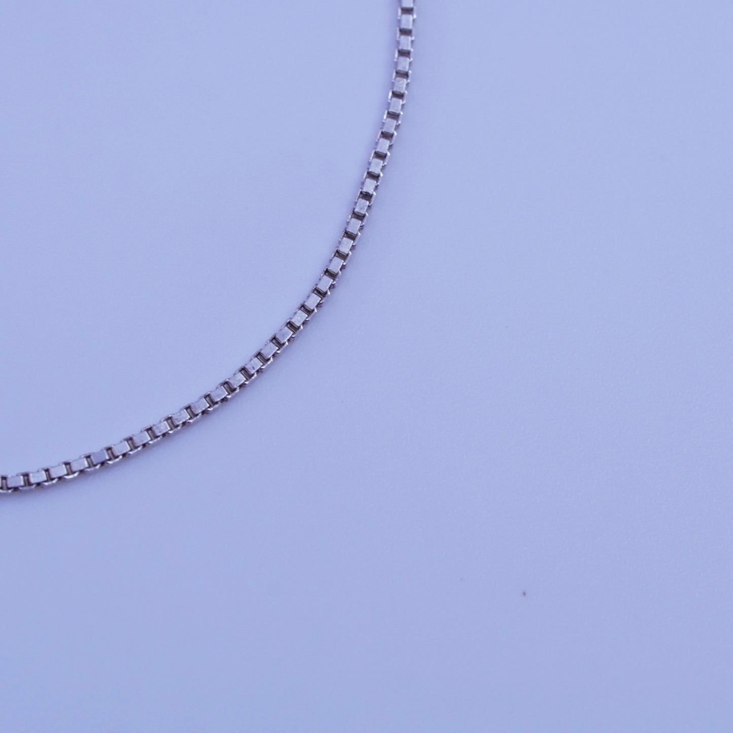 7”, 1mm, Vintage Italy Sterling 925 silver handmade bracelet, box chain