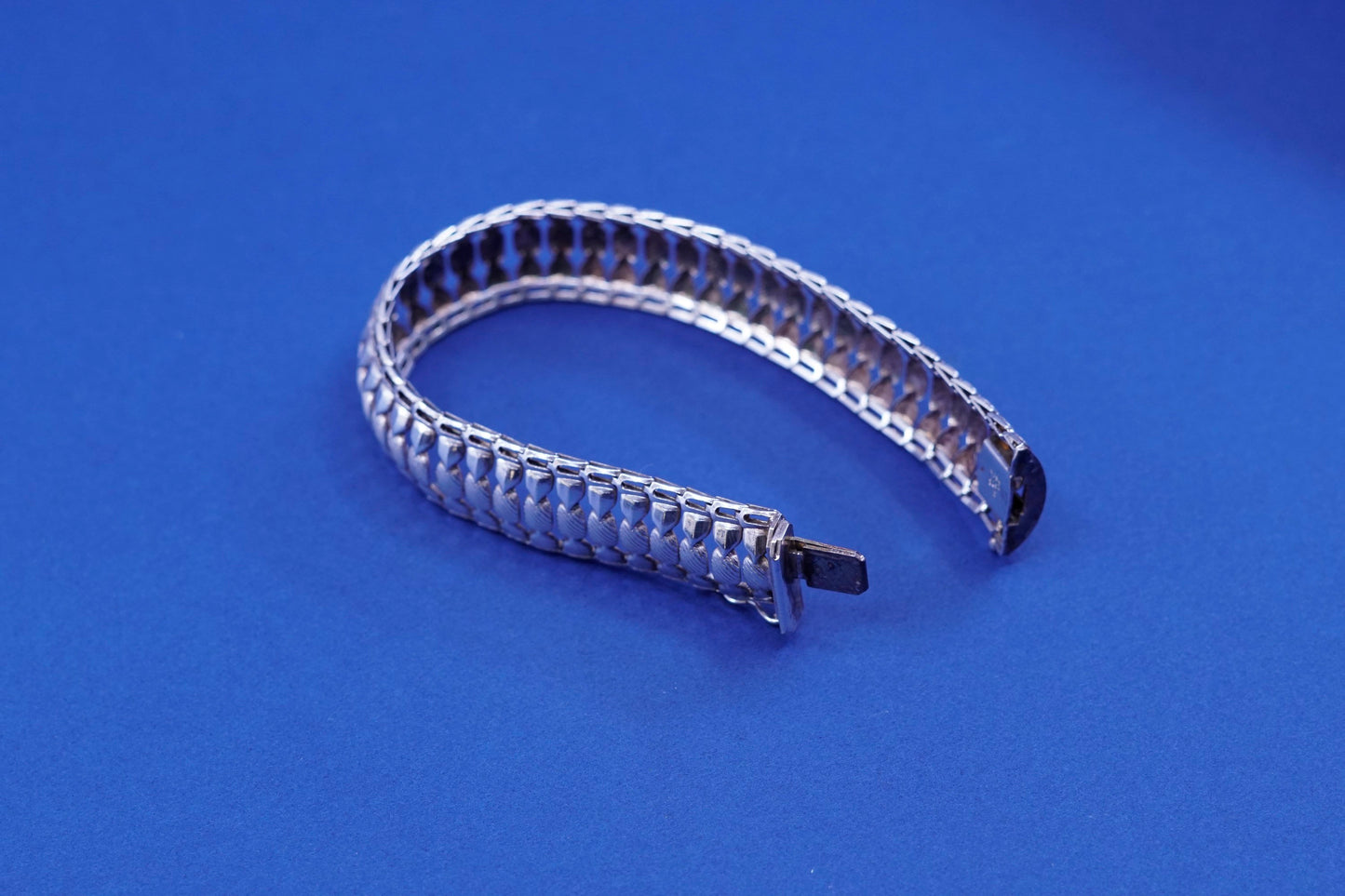7”, vintage milor Sterling silver tennis bracelet, Italian 925 wide chain