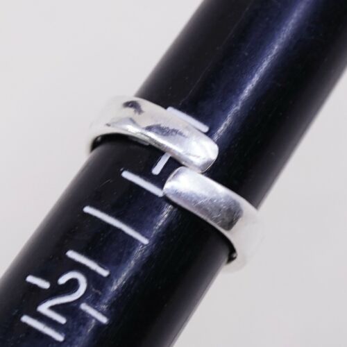 Size 1, Vtg Sterling Silver handmade open end Ring. 925 Daisy Flower Band