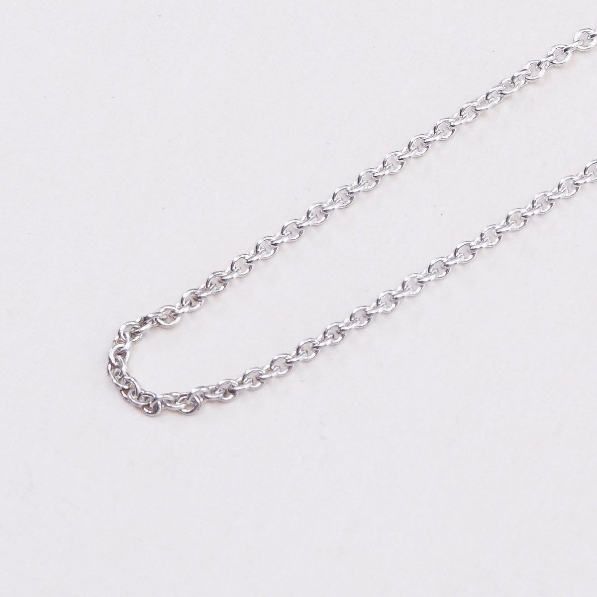 16”+2, vtg kariboli sterling 925 silver circle chain, Italy made necklace