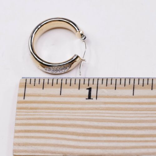 0.75”, Vtg vermeil 1/10 10K gold Over sterling 925 silver earrings hoops Huggie
