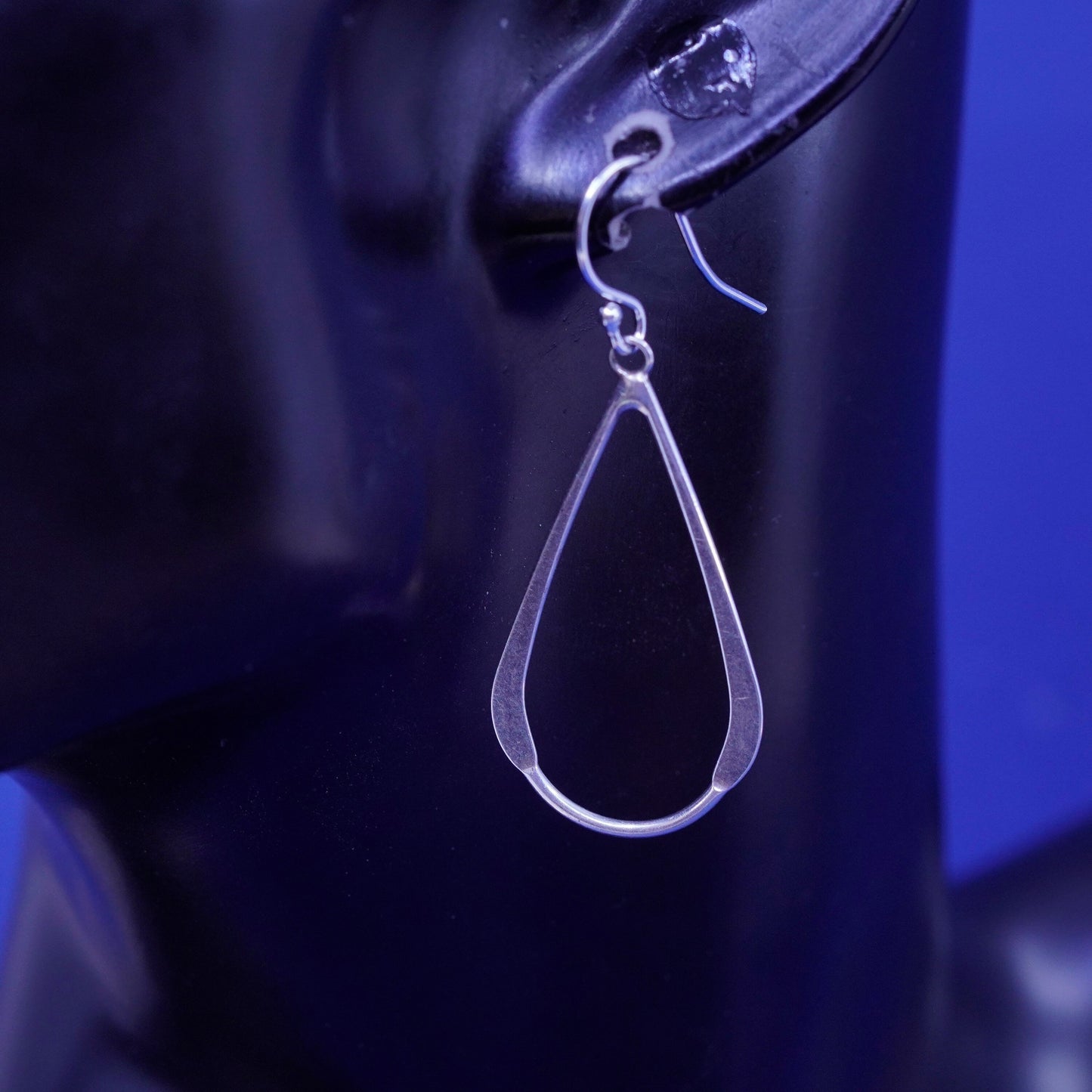 Vintage Sterling silver modern earrings, 925 teardrop Dangles
