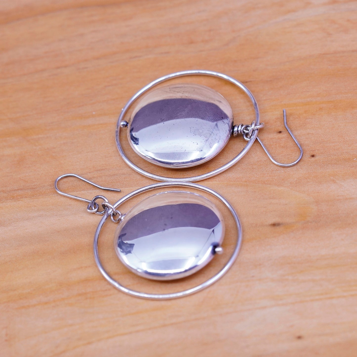 PV Italy Sterling silver earrings, Modern 925 multi circle dangles
