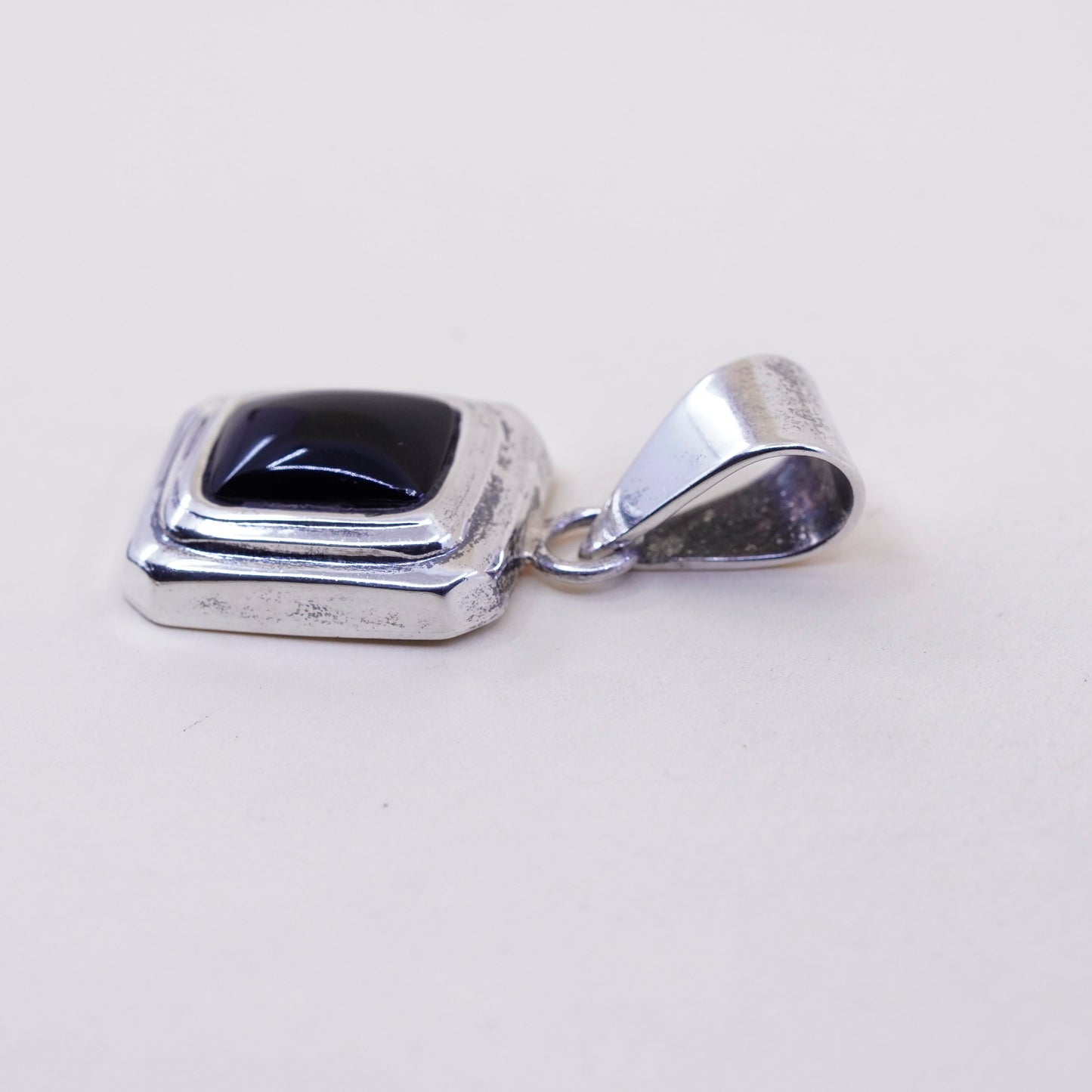 mexico silpada handmade sterling 925 silver pendant with rectangular black onyx