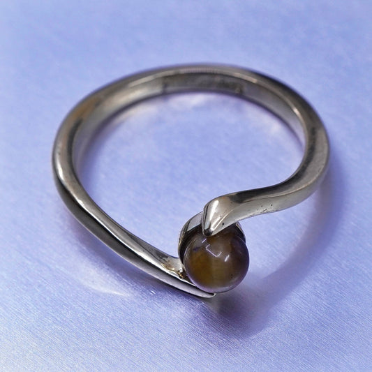 Size 7, Sarah Coventry 18K gold filled ring with tiger eye