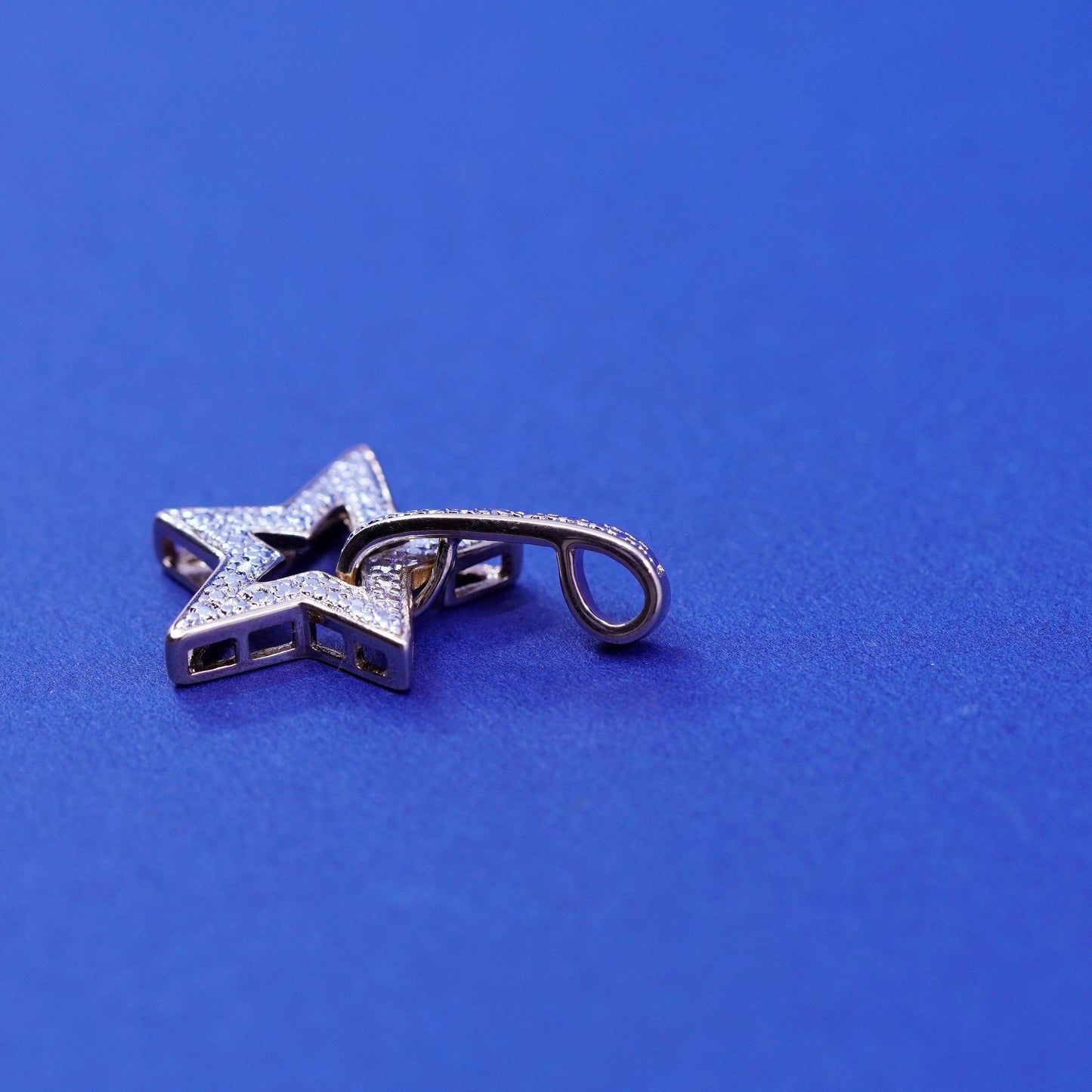 Vintage vermeil gold filled Sterling 925 silver star with diamond