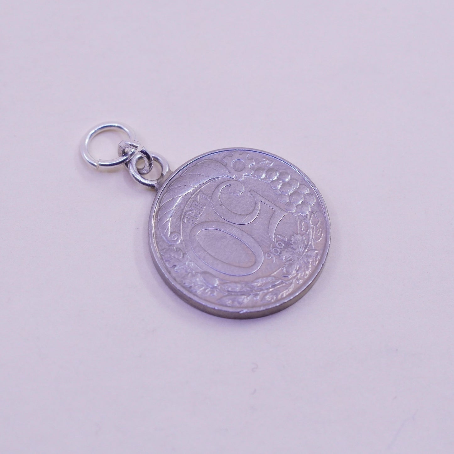 Vintage italian repvbblica coin charm pendant