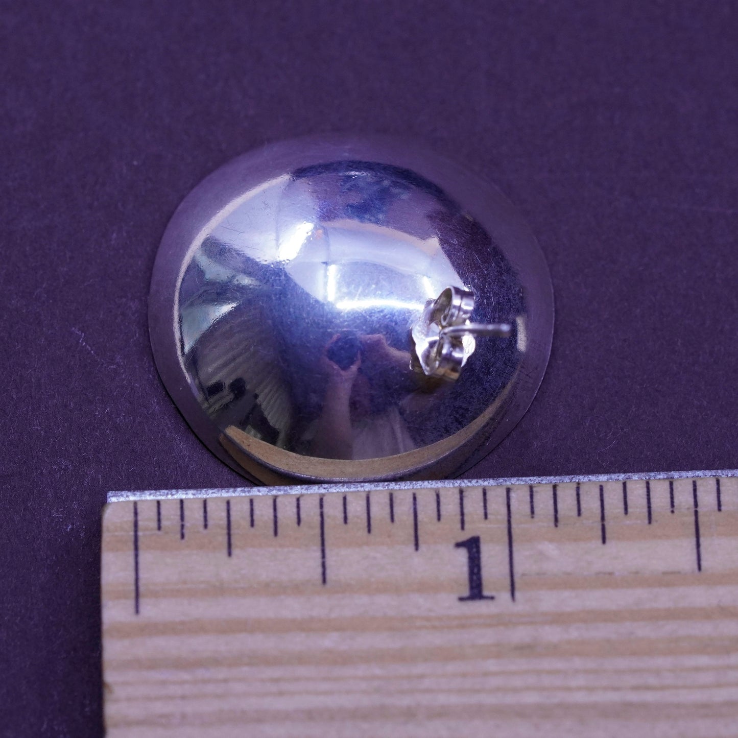 Vintage Sterling silver disc studs, 925 earrings