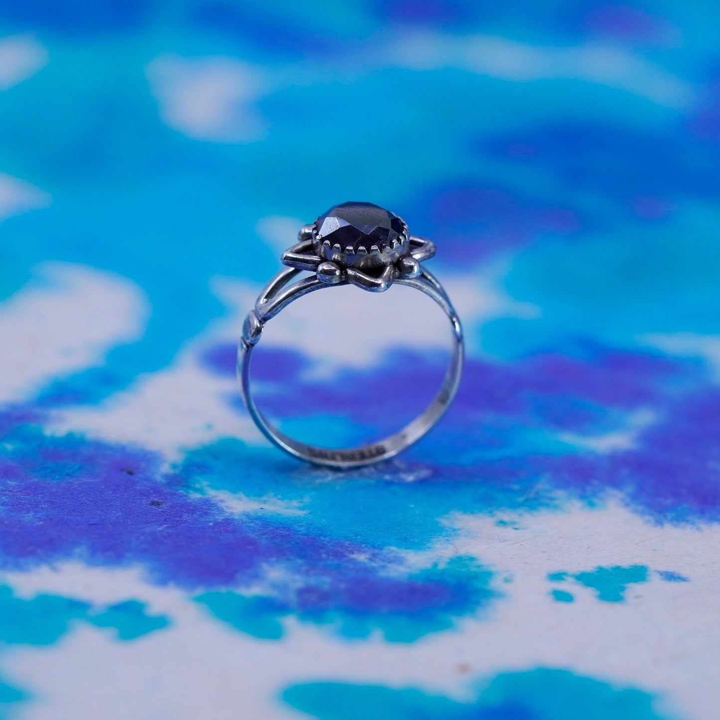 Size 6.5, Wheeler Jewelry Co Sterling 925 silver ring hematite, Native American