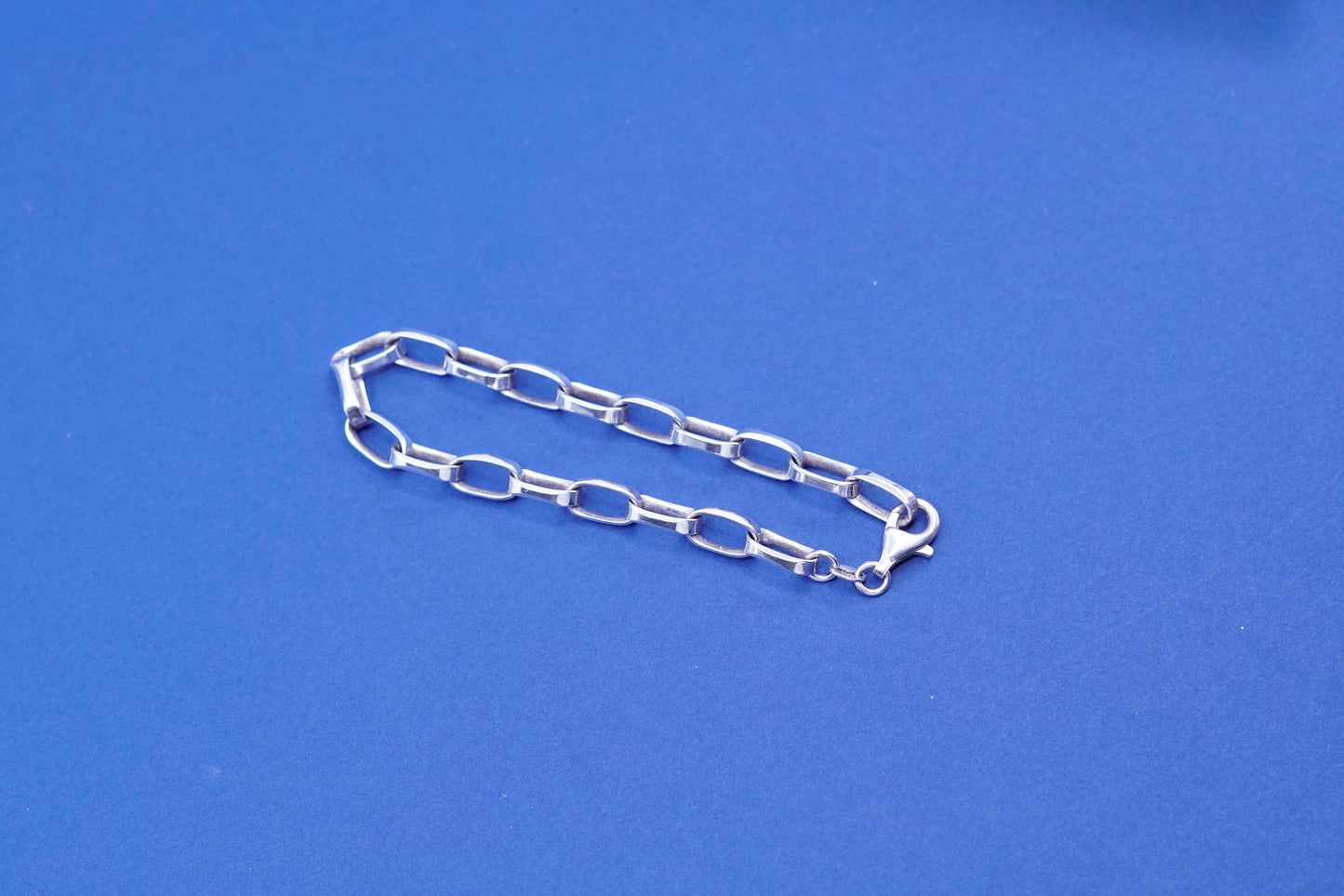 7”, vintage italy Sterling silver handmade bracelet, 925 oval bracelet