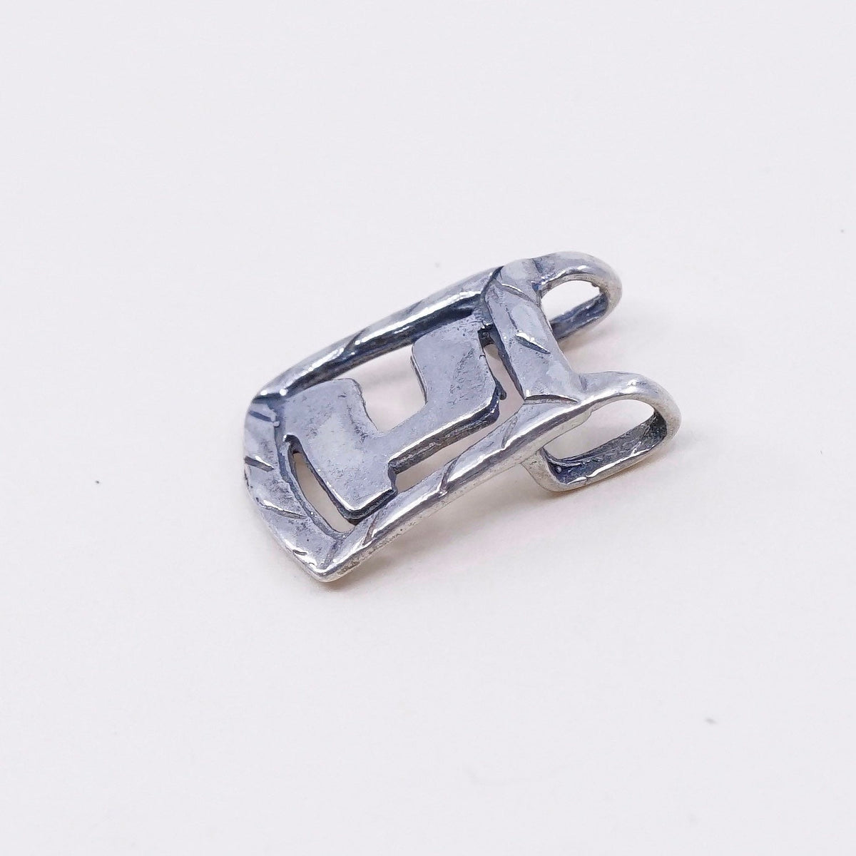 Vintage sterling silver handmade pendant, 925 number 1, stamped 925