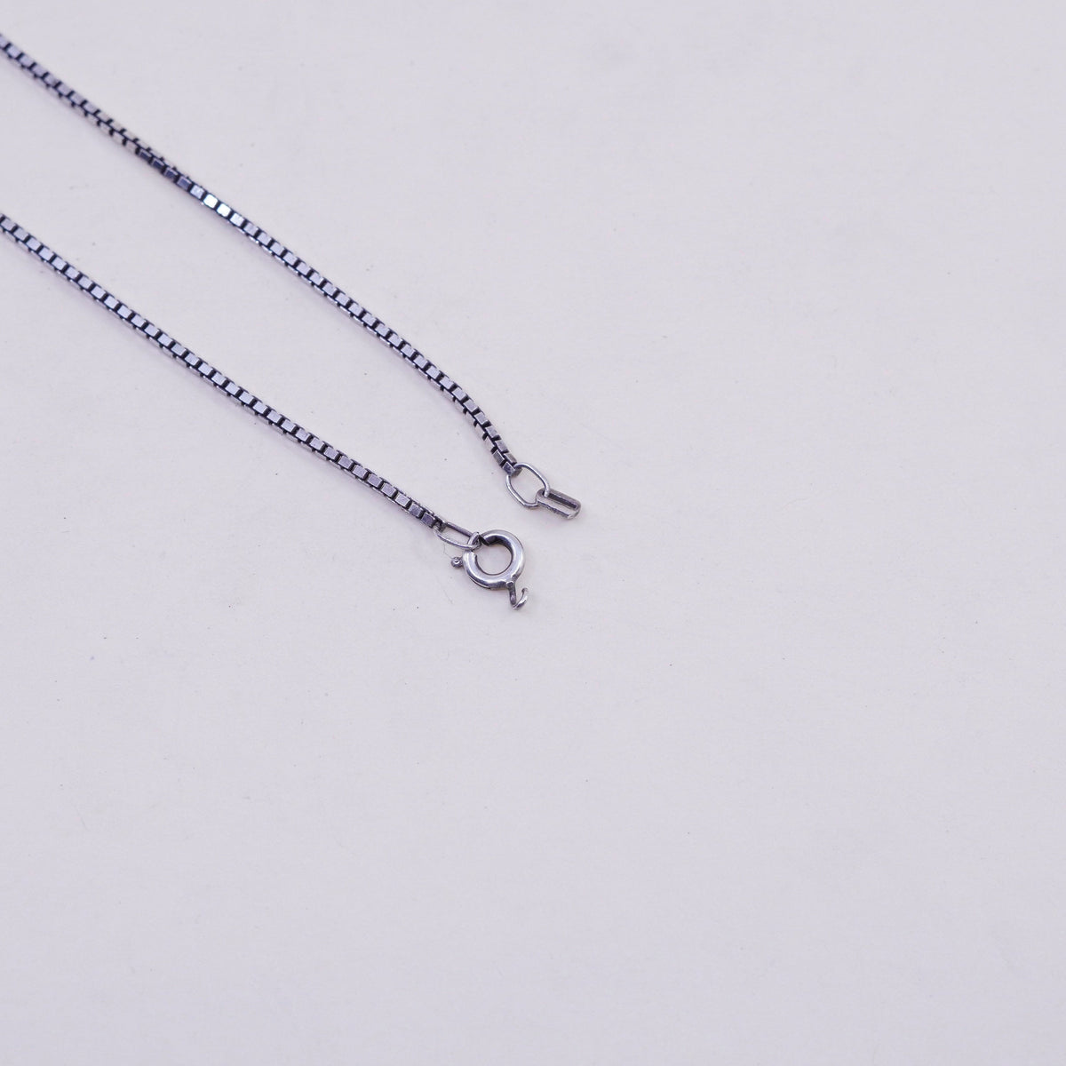 23”, 1.6mm, Vintage Italian sterling 925 silver box chain, necklace