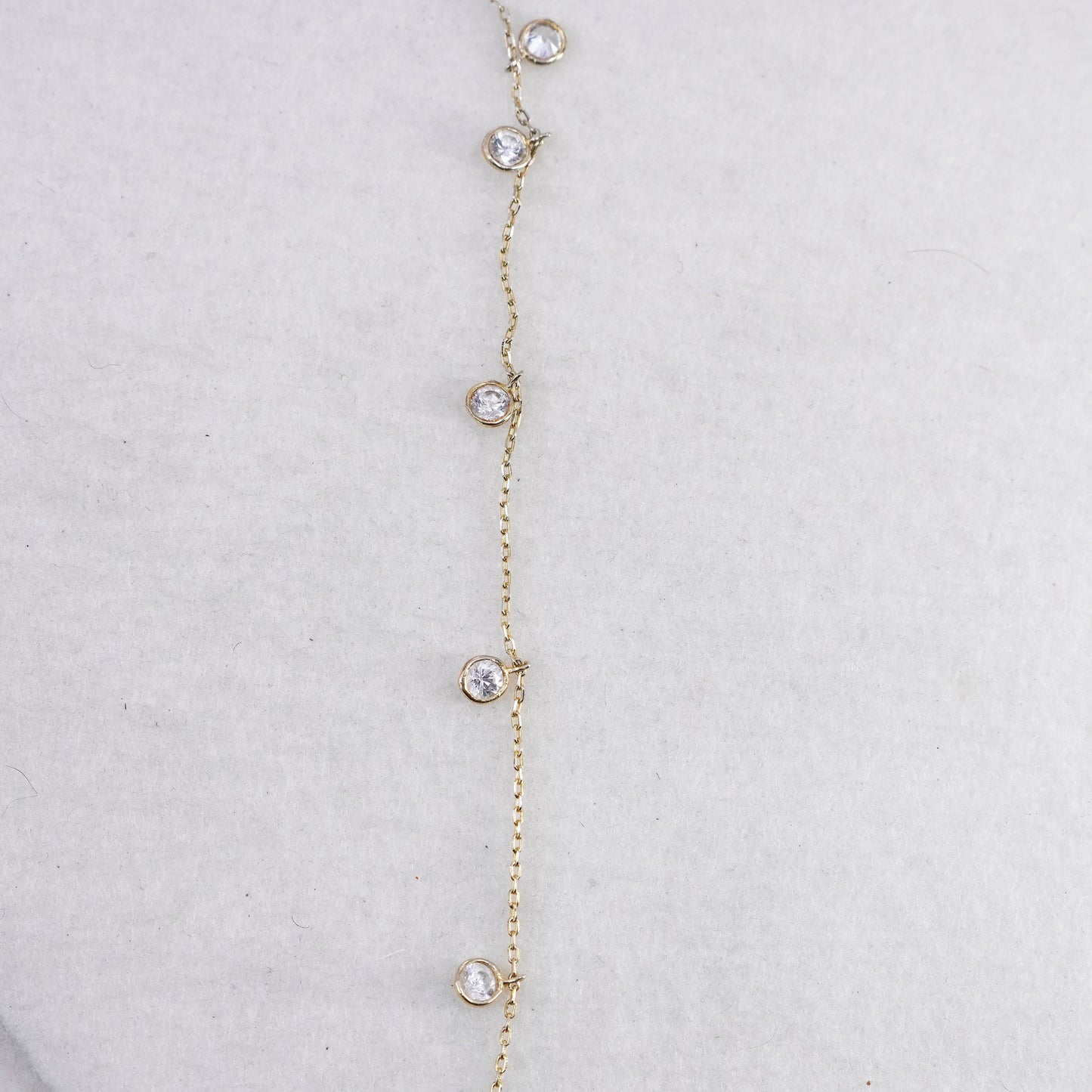 15+1”, vermeil gold over Sterling 925 silver handmade circle necklace with cz
