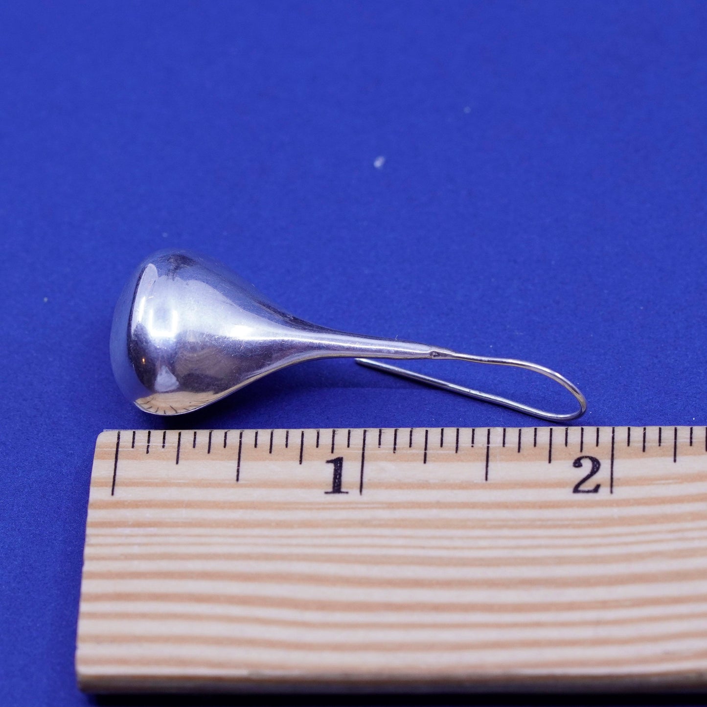 Vintage sterling silver handmade earrings, minimal 925 teardrop drops
