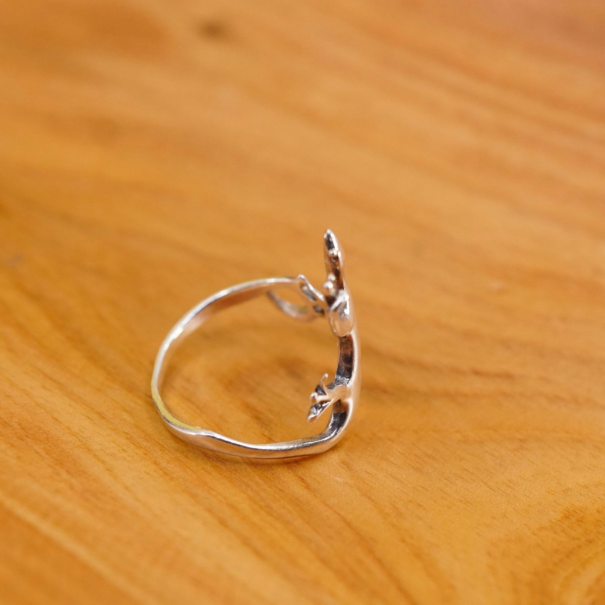Size 9.25, vintage Sterling silver handmade ring, 925 lizard band