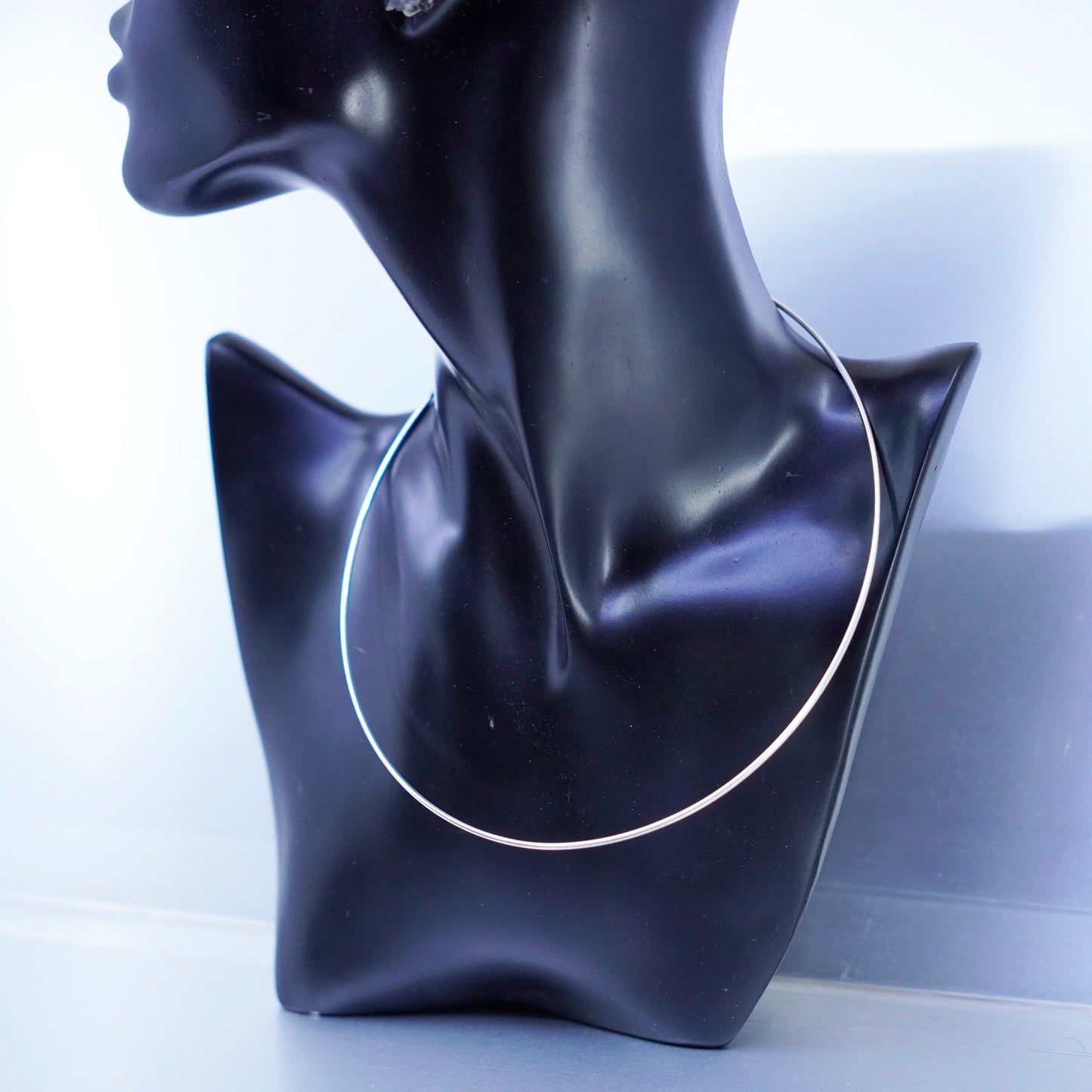 14”, vintage Mexico Sterling 925 silver handmade choker collar necklace