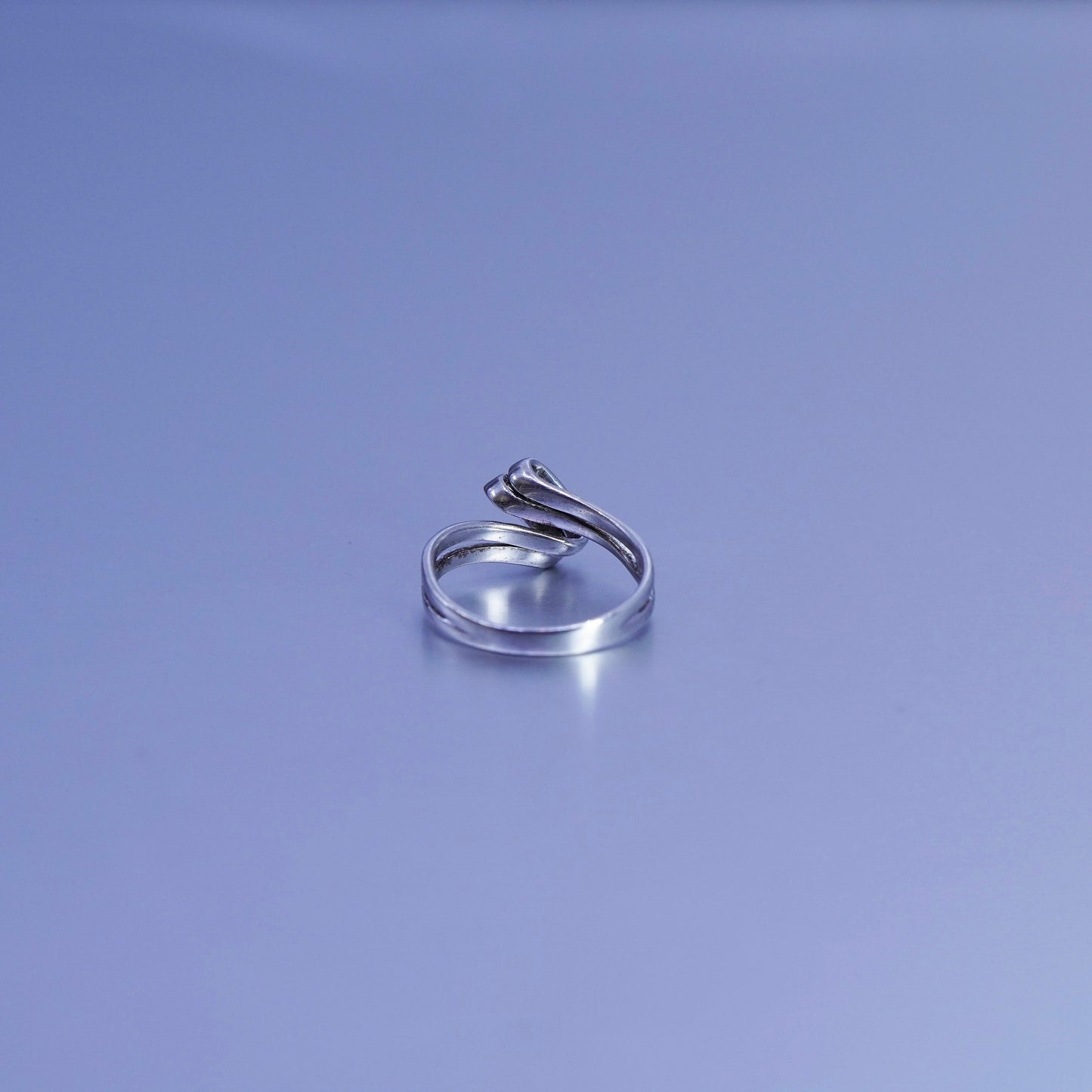 Size 5.5, vintage Sterling 925 silver handmade engagement ring with Cz