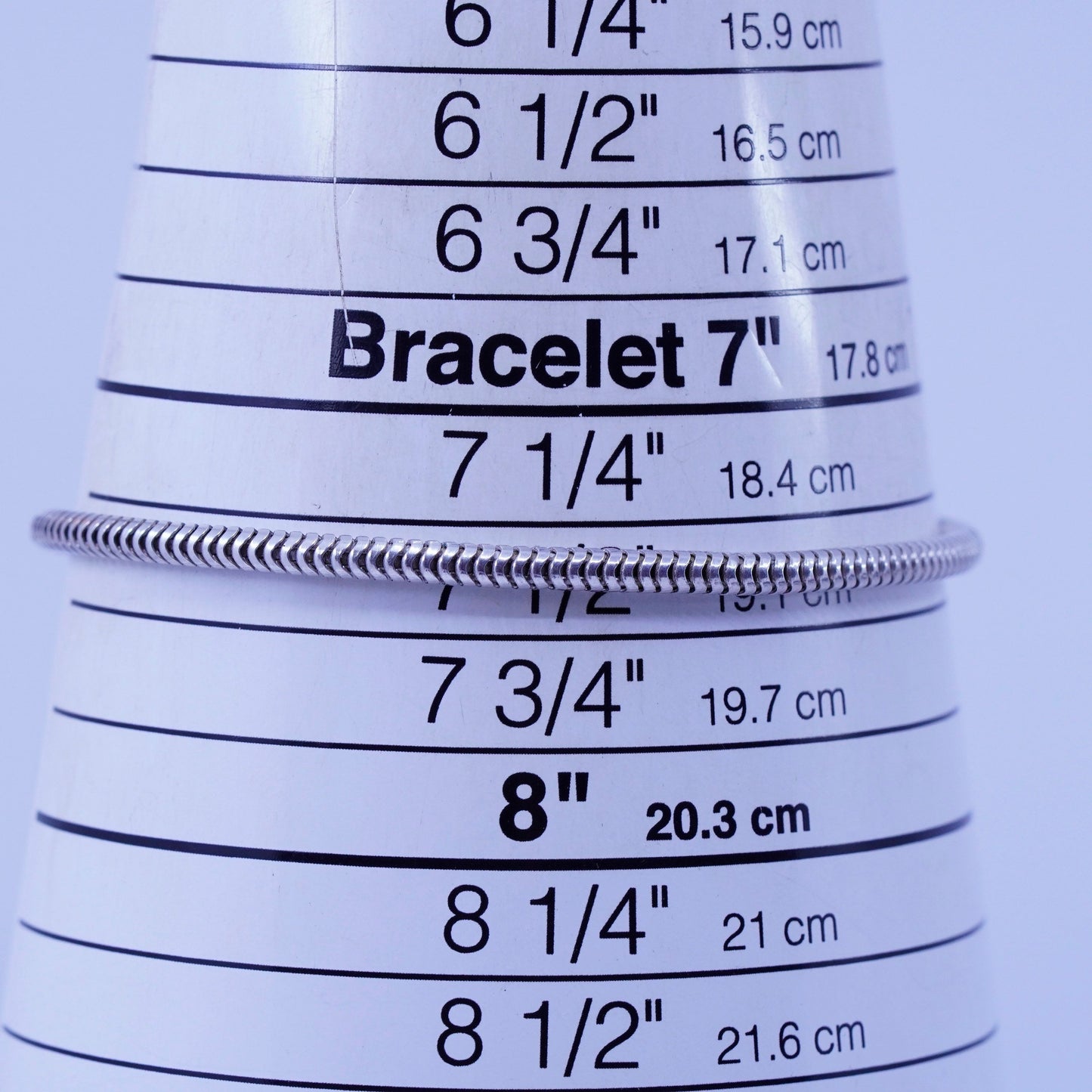 7.5”, 2mm, Sterling 925 silver handmade bracelet, bold snake link chain
