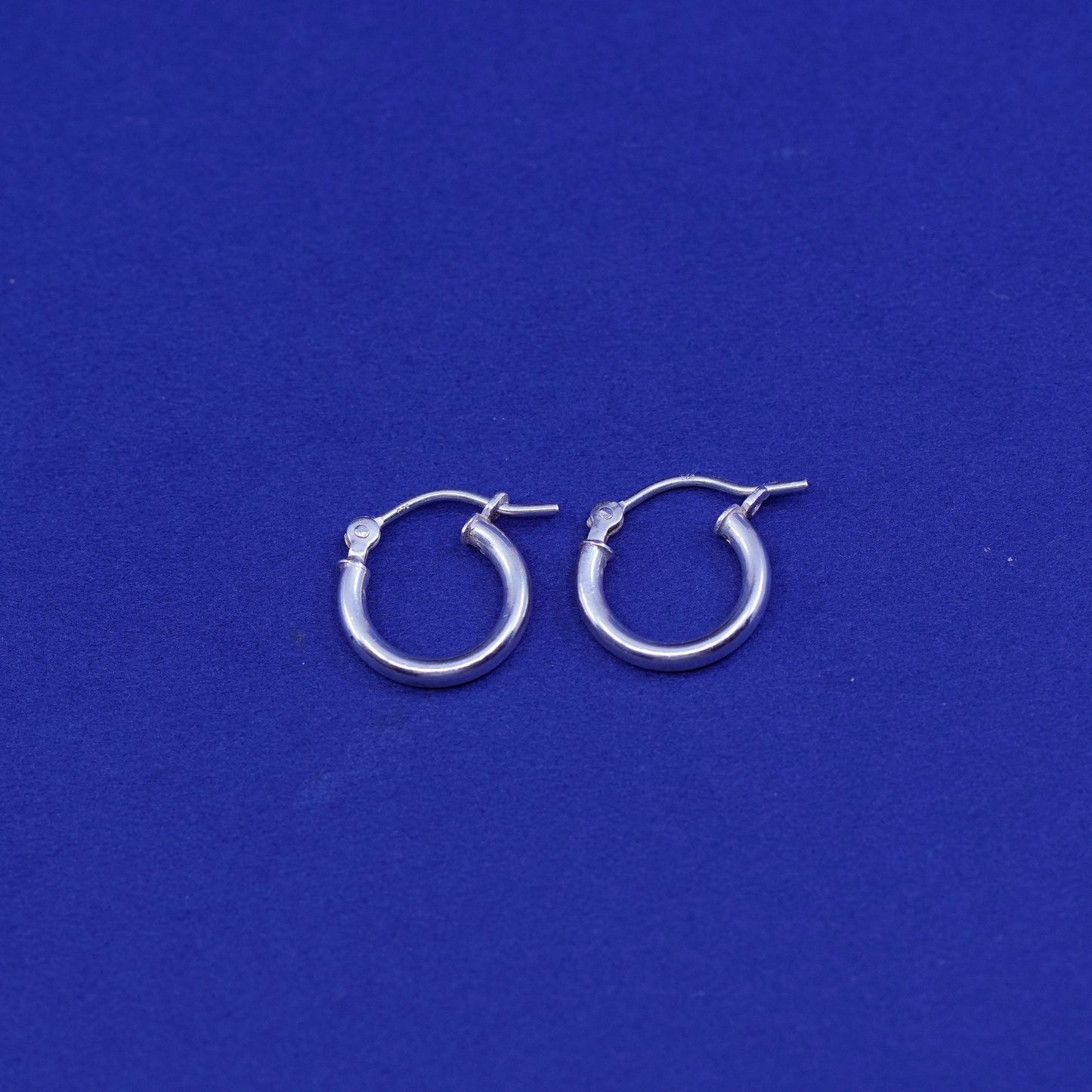 10mm, vintage Sterling silver handmade hoop earrings, 925 huggie