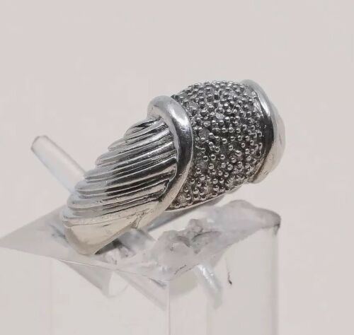 Size 5, Vtg Sterling Silver Handmade Ring, 925 Silver Band W/ Cluster Cz Detail