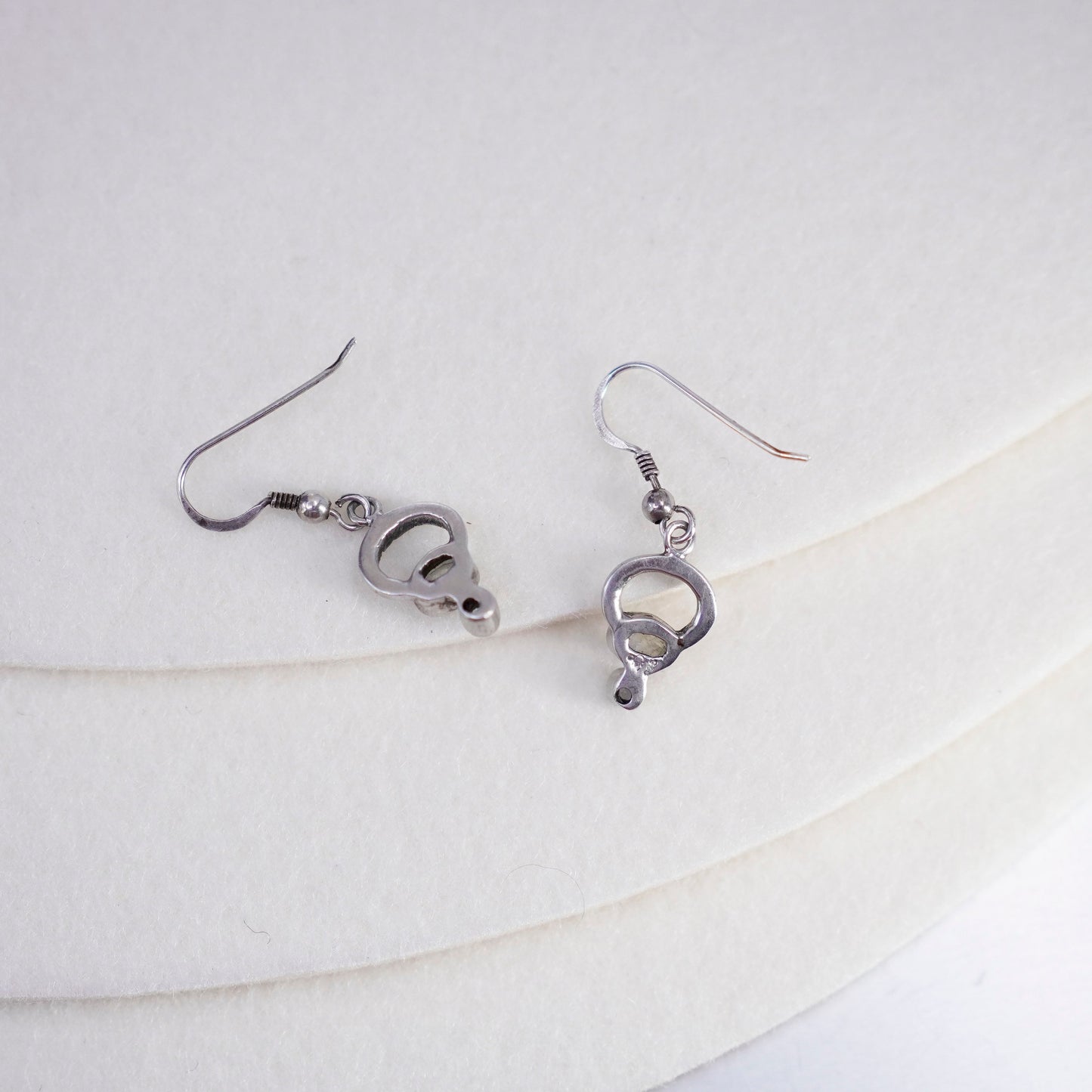 Vintage Sterling 925 silver handmade earrings with moonstone