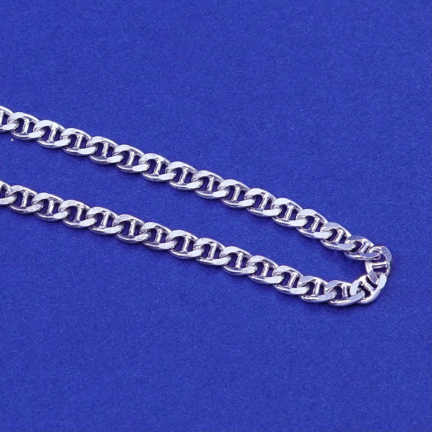 30”, 3mm, vintage Sterling silver handmade necklace, 925 anchor link chain,