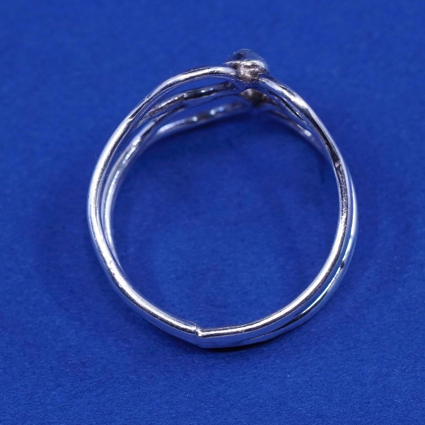 Size 8.5, vintage Sterling silver handmade ring, 925 woven band w/ beads