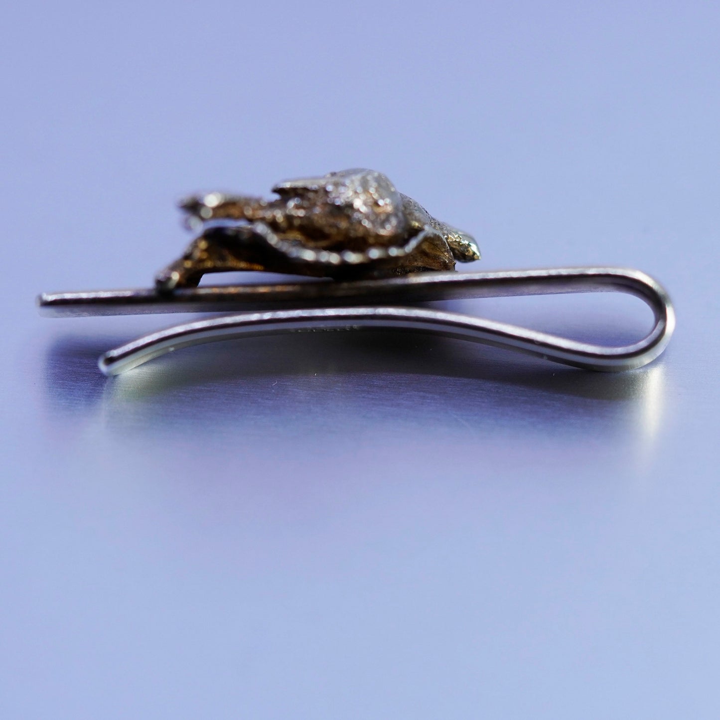 vtg BRDR B BJORKLUND vermeil gold over Sterling 925 silver handmade tie clip