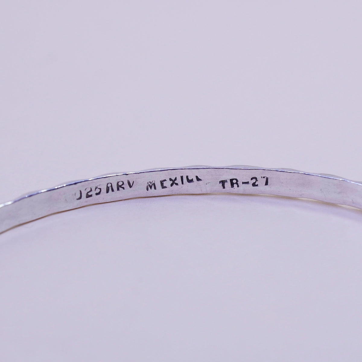 8”, vintage Mexico sterling 925 silver handmade stackable bracelet, diamond cut
