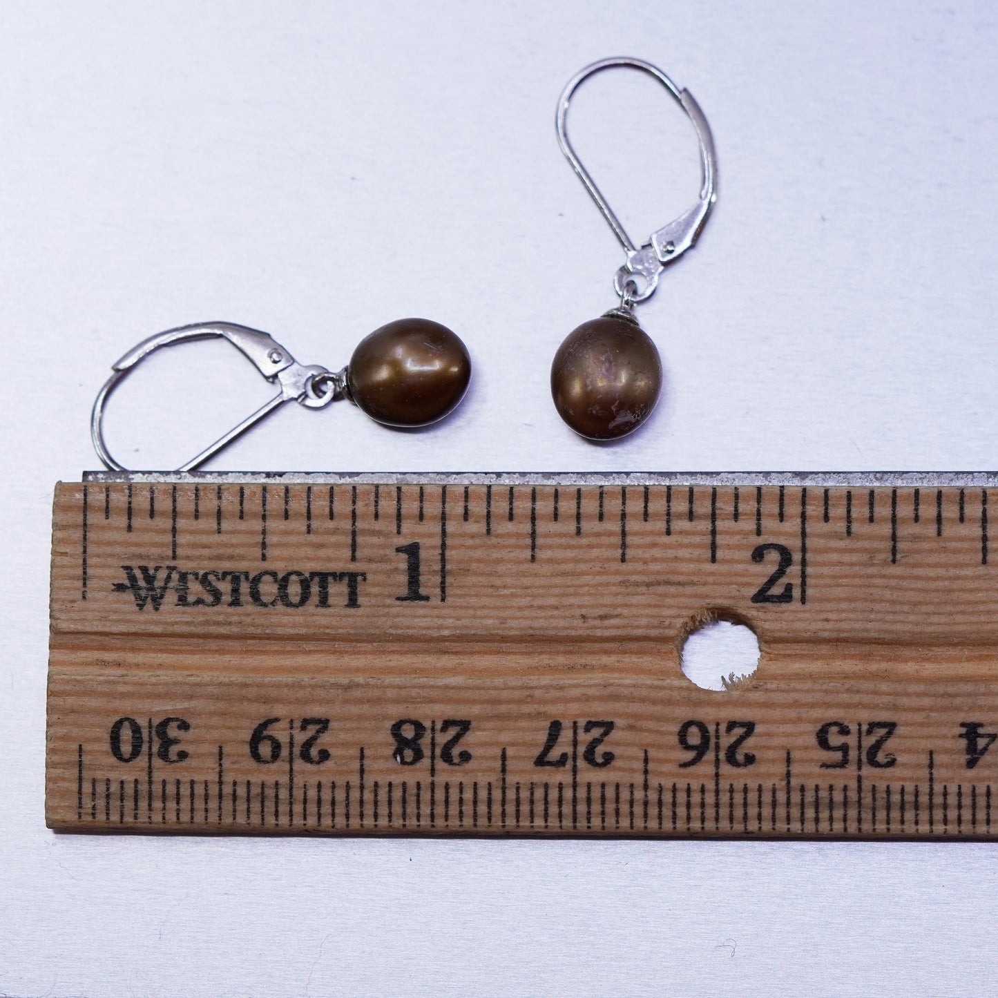 Vintage Sterling 925 silver handmade earrings with freshwater pearl