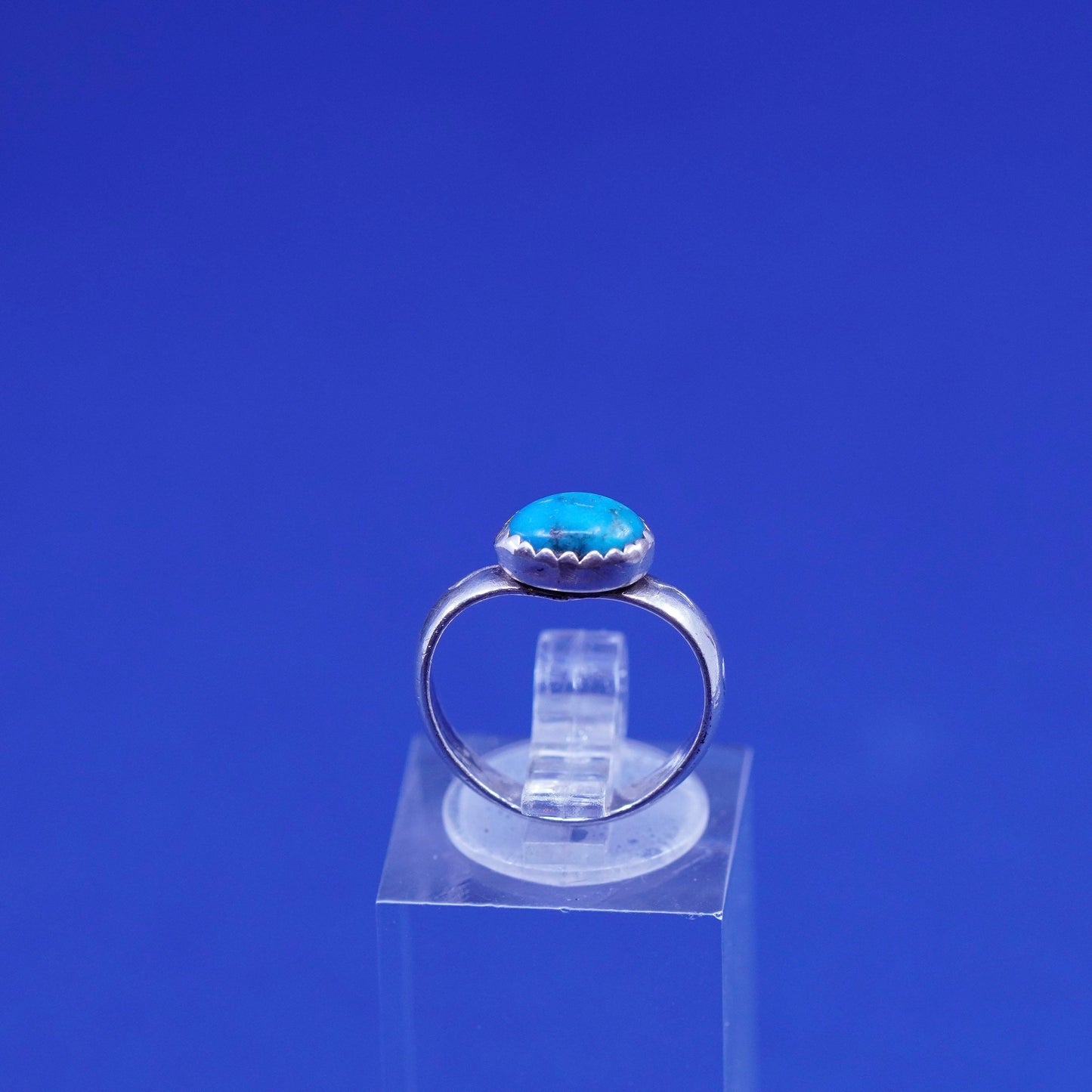 Size 1.5, Sterling silver ring, Native American southwestern 925 band turquoise