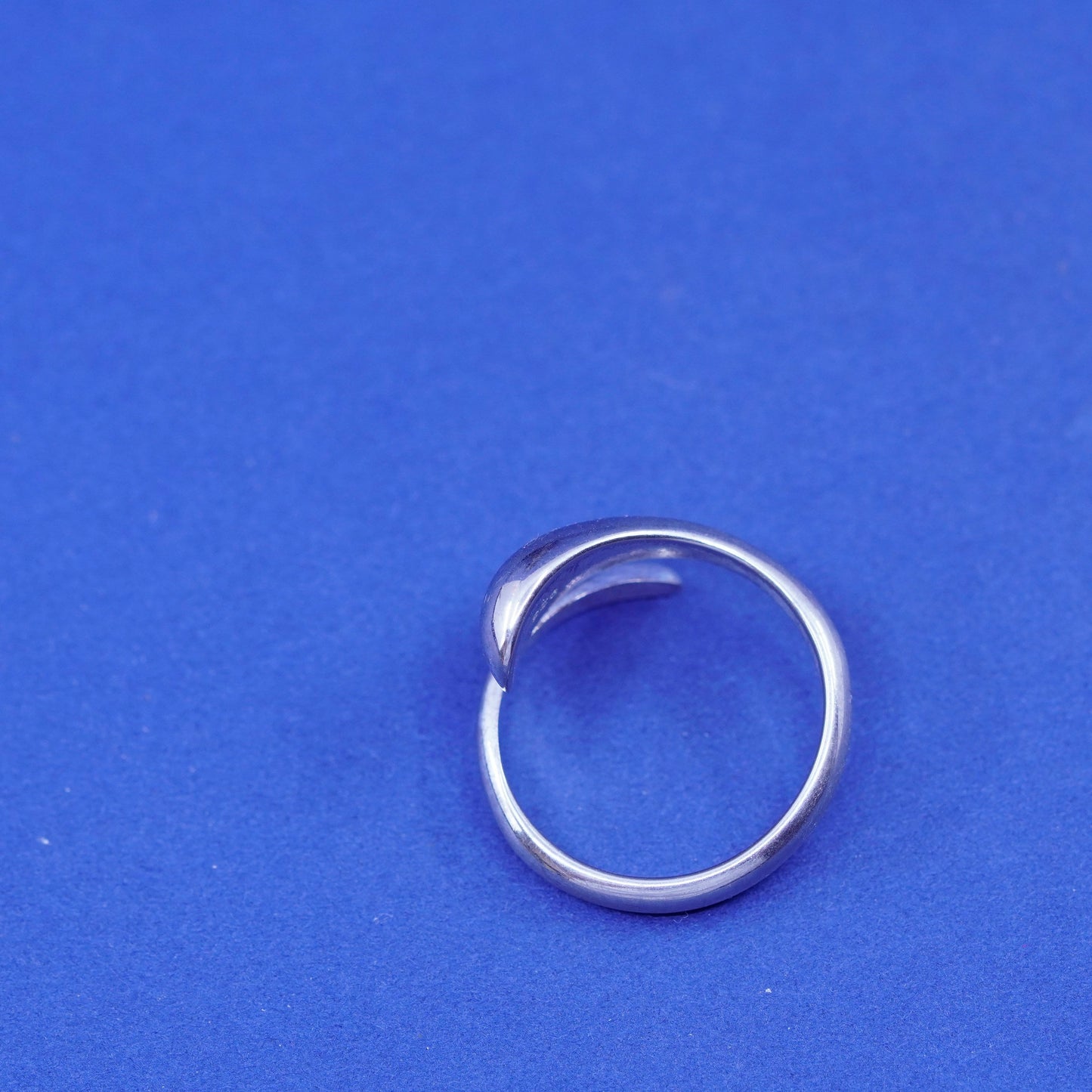 Size 8.25, vintage Sterling silver handmade wrapped ring, 925 statement band
