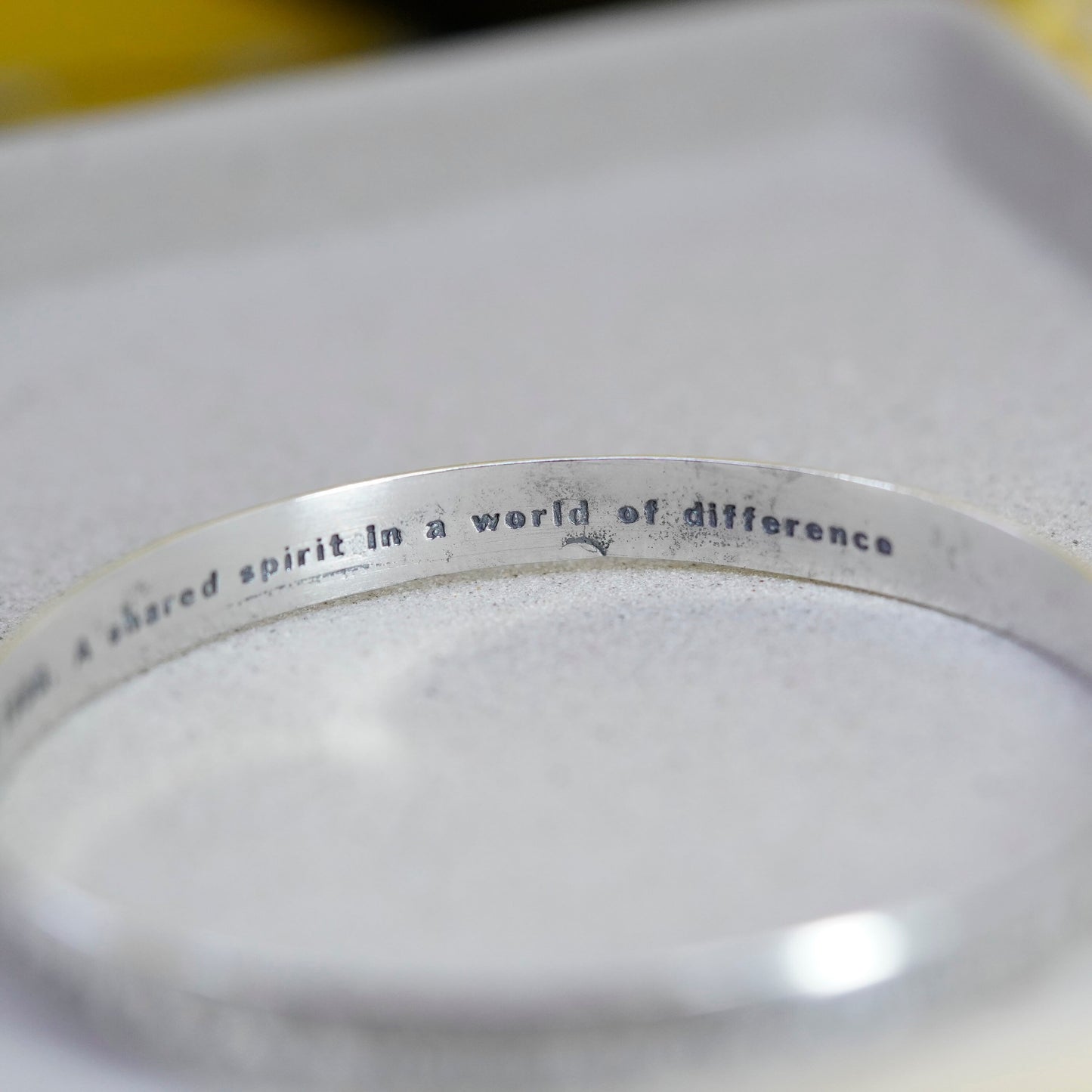 8.75”, Avon sterling silver bracelet, quote 925 cuff“woman of earth fragrance