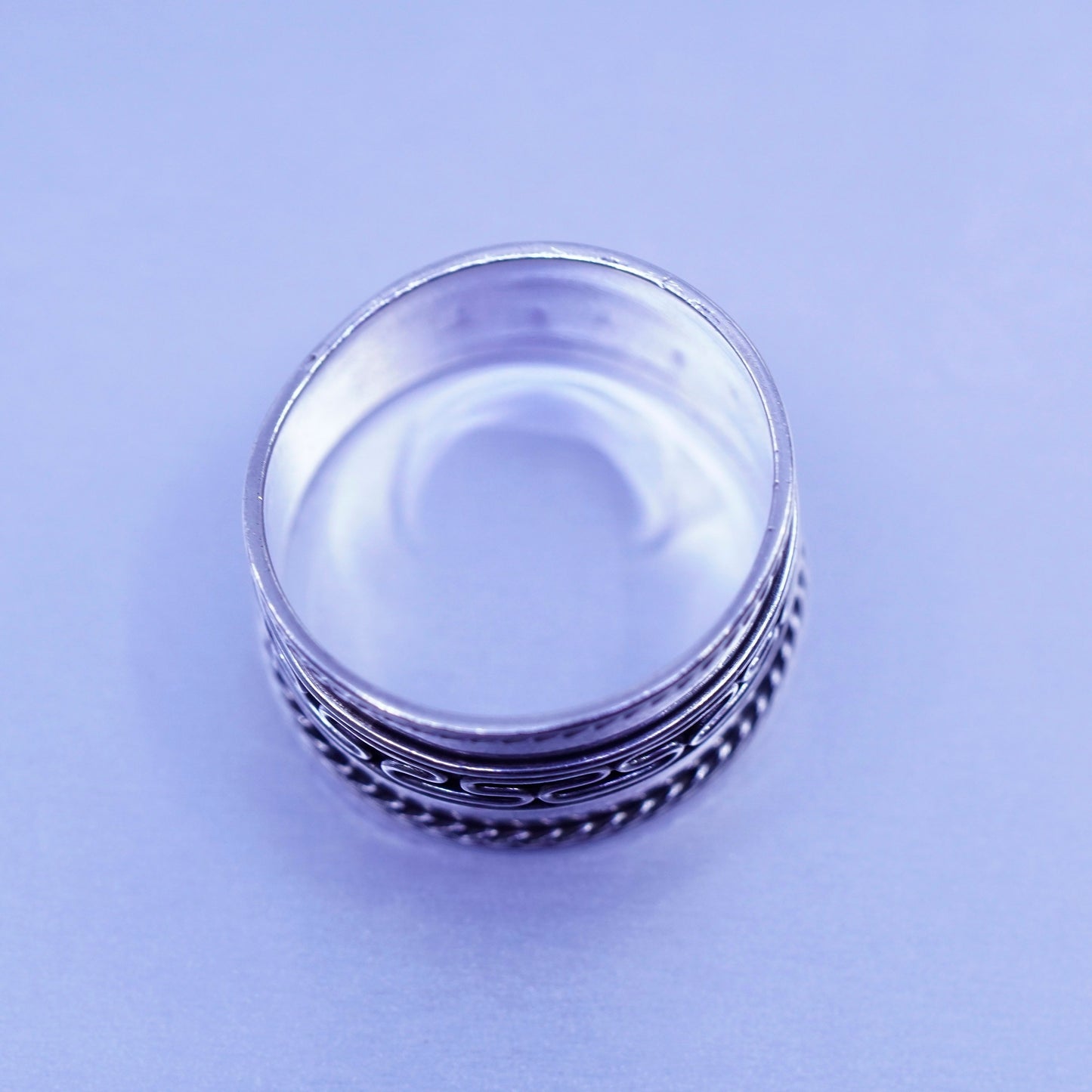 Size 6.75, vintage Sterling 925 silver handmade ring, cable band