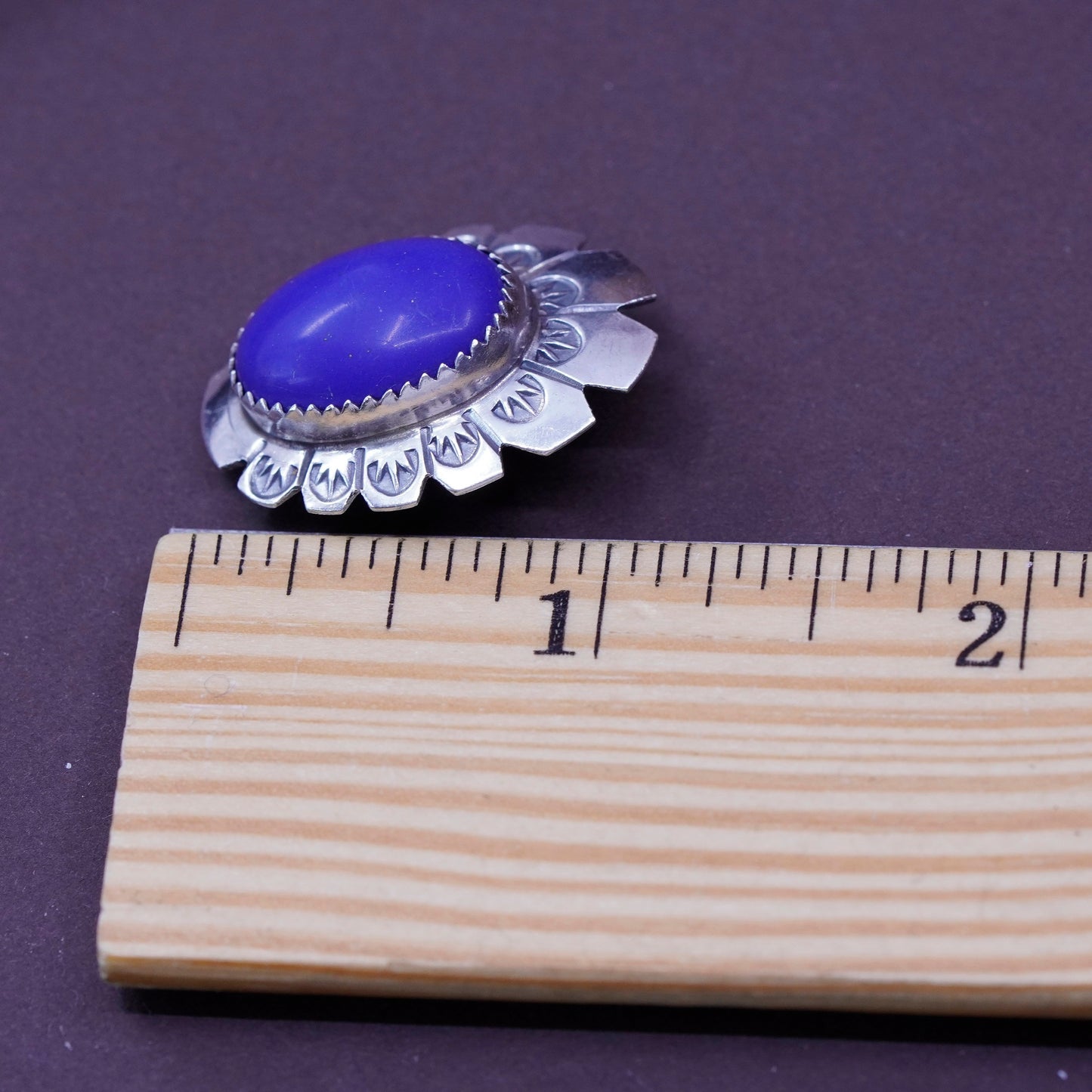 Native American Arthur Platero Sterling silver earrings, 925 lapis lazuli studs