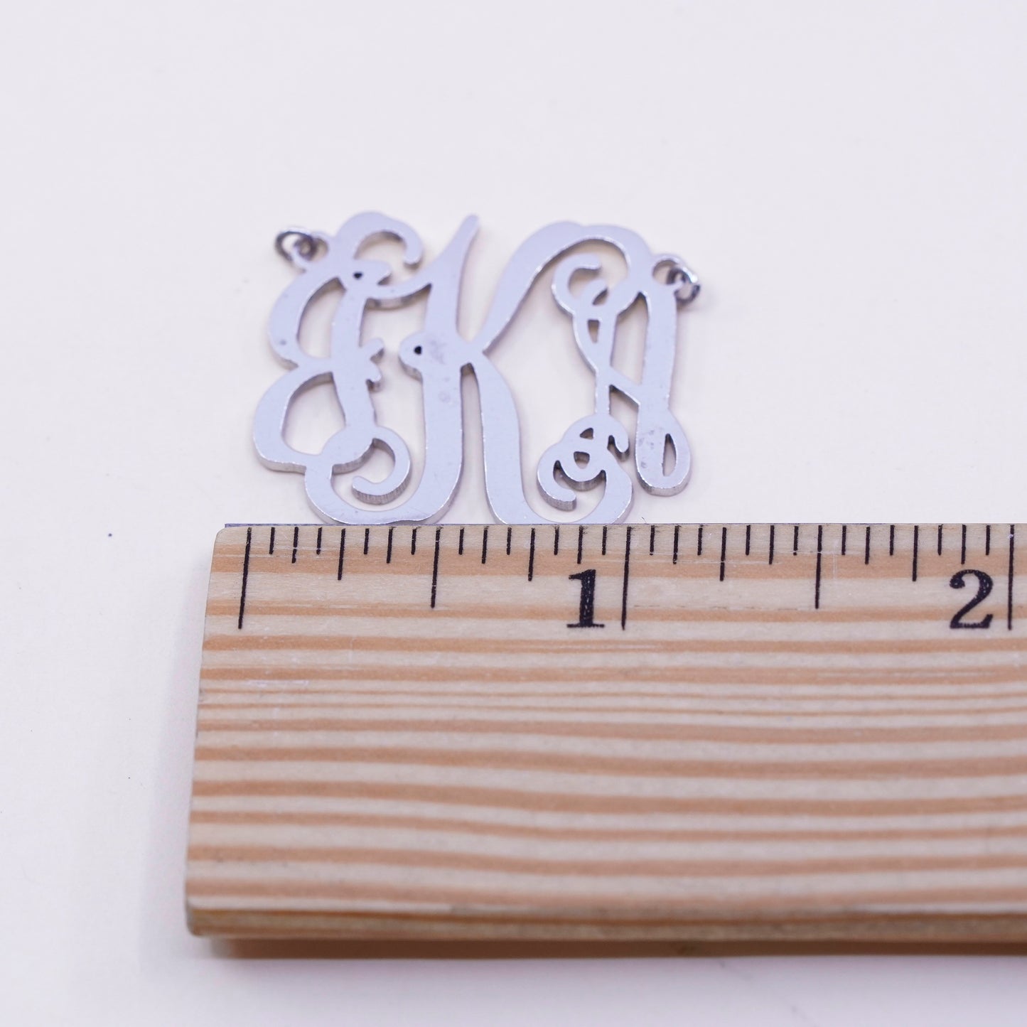 Vintage Sterling silver handmade pendant, 925 name monogram initial “GKA”